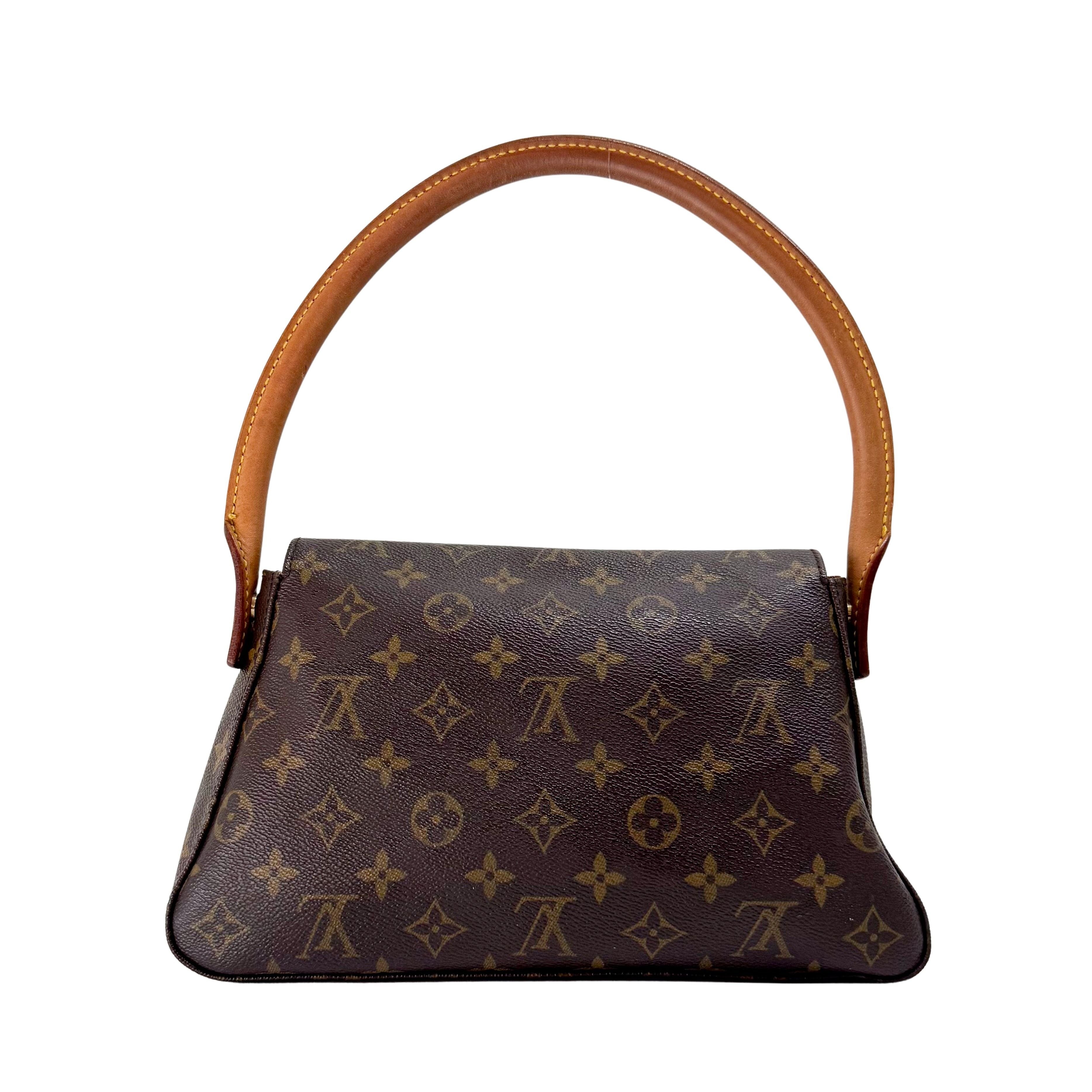 Mini Looping Monogram Brown Canvas Shoulder Bag