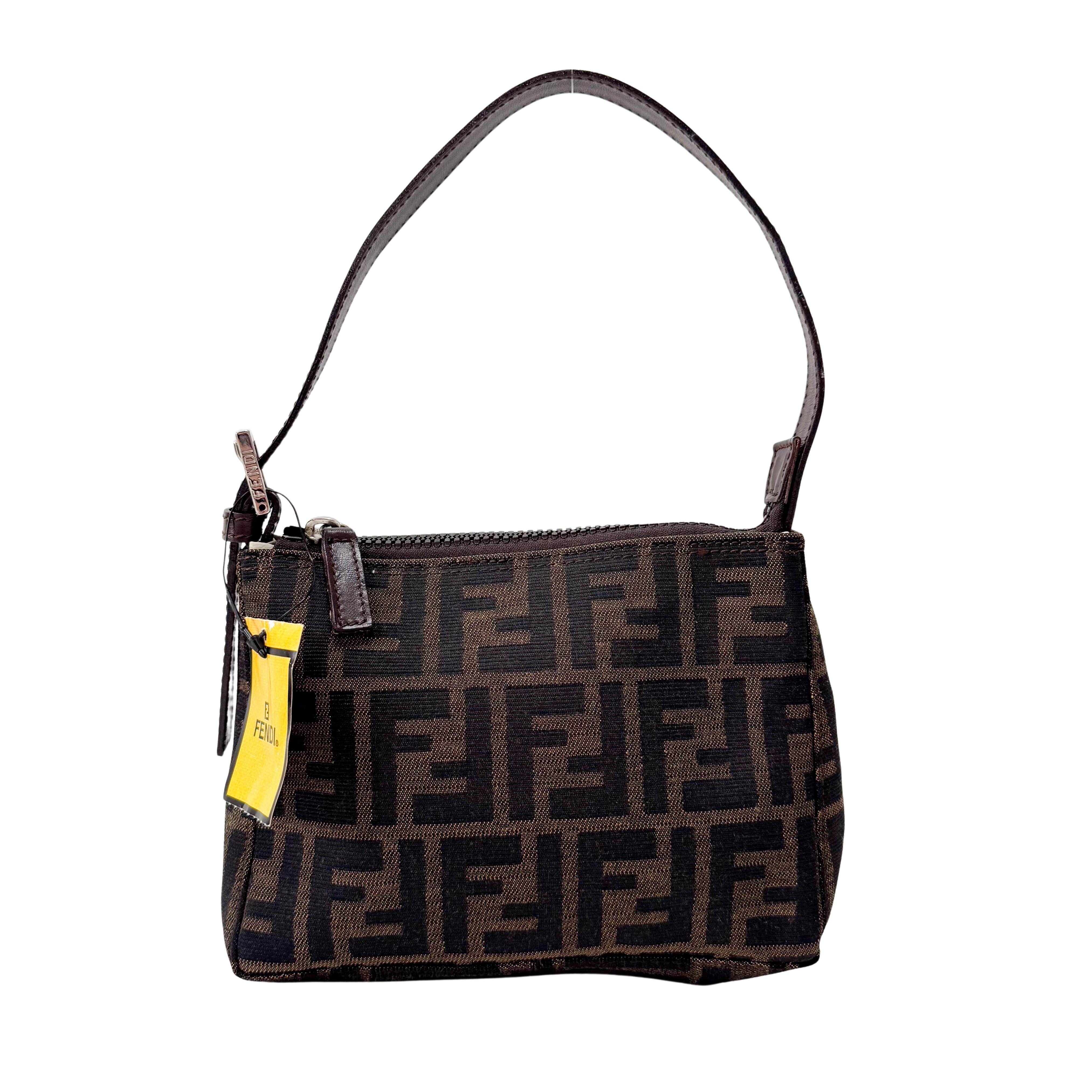 Zucca Brown Canvas Pouch Shoulder Bag