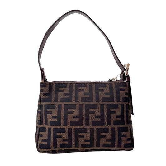 Zucca Brown Canvas Pouch Shoulder Bag