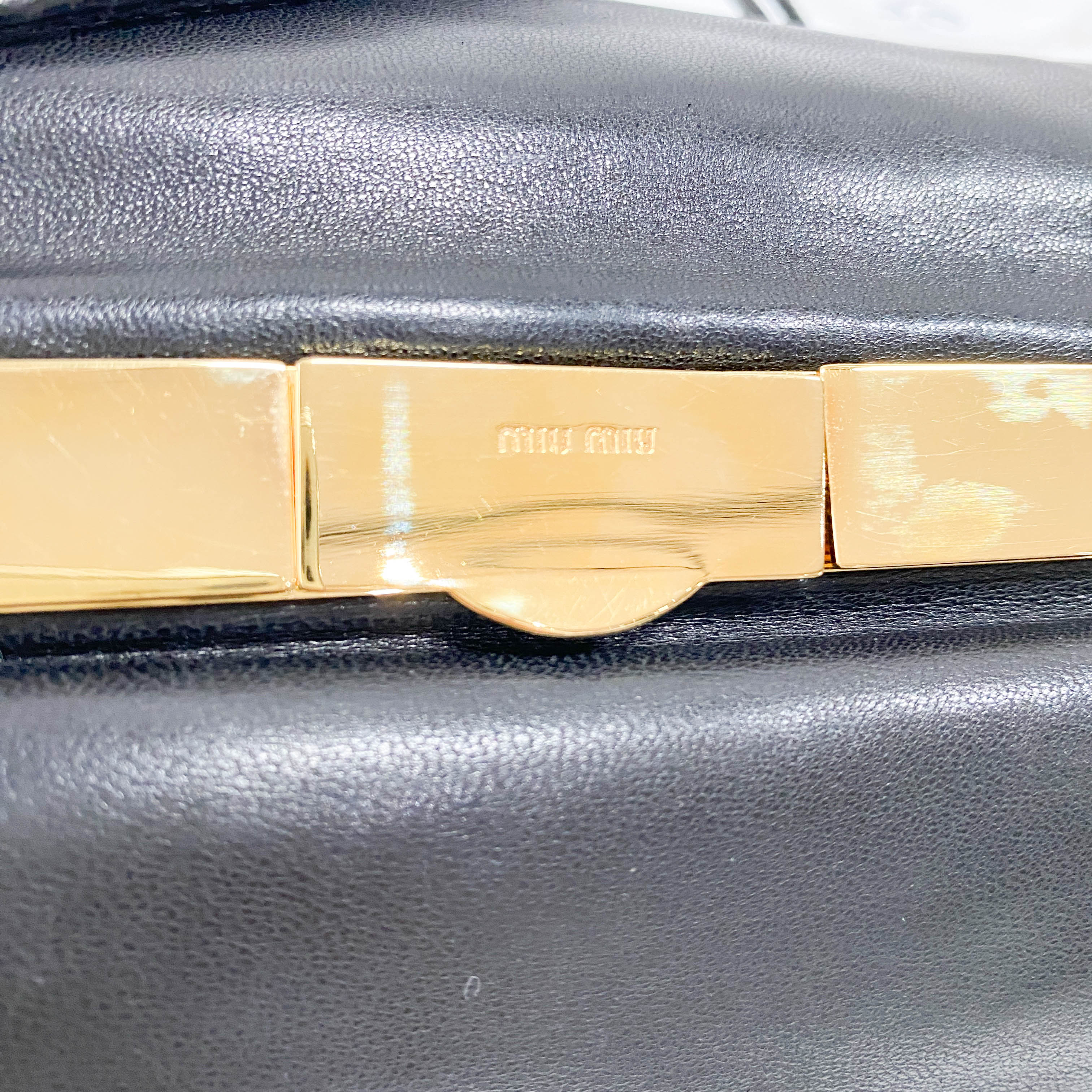 Black Nappa Leather Clutch Shoulder Bag