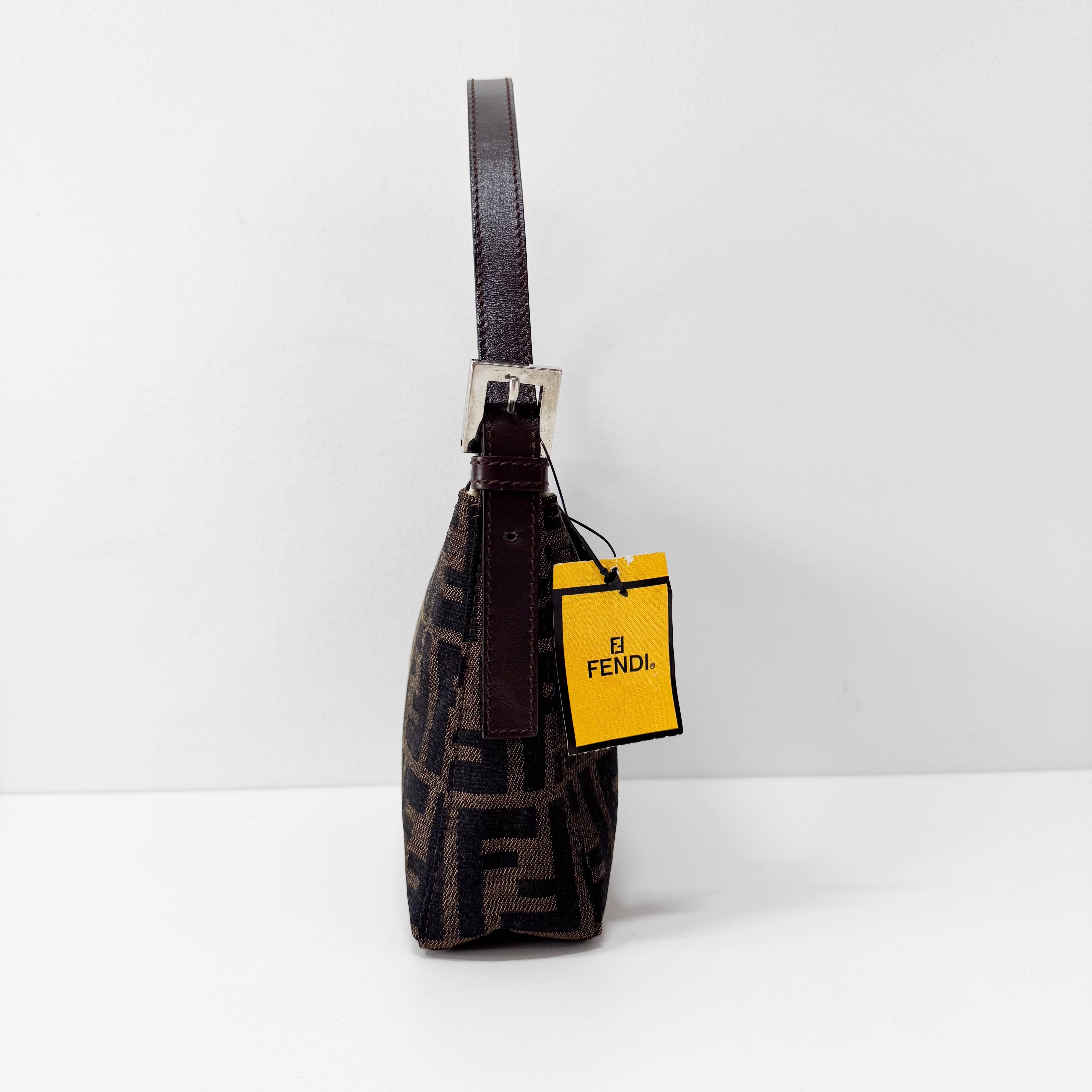 Zucca Brown Canvas Pouch Shoulder Bag