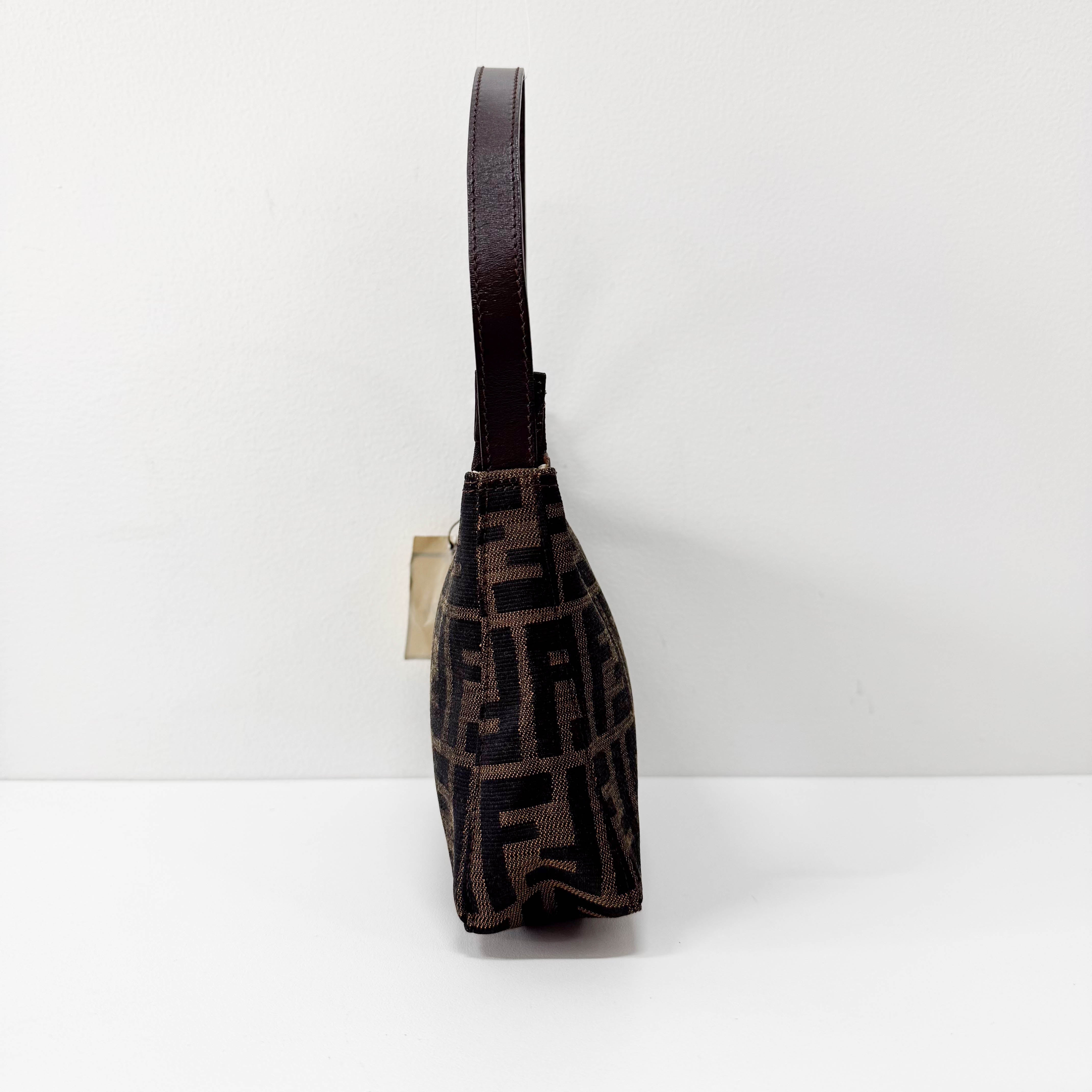 Zucca Brown Canvas Pouch Shoulder Bag