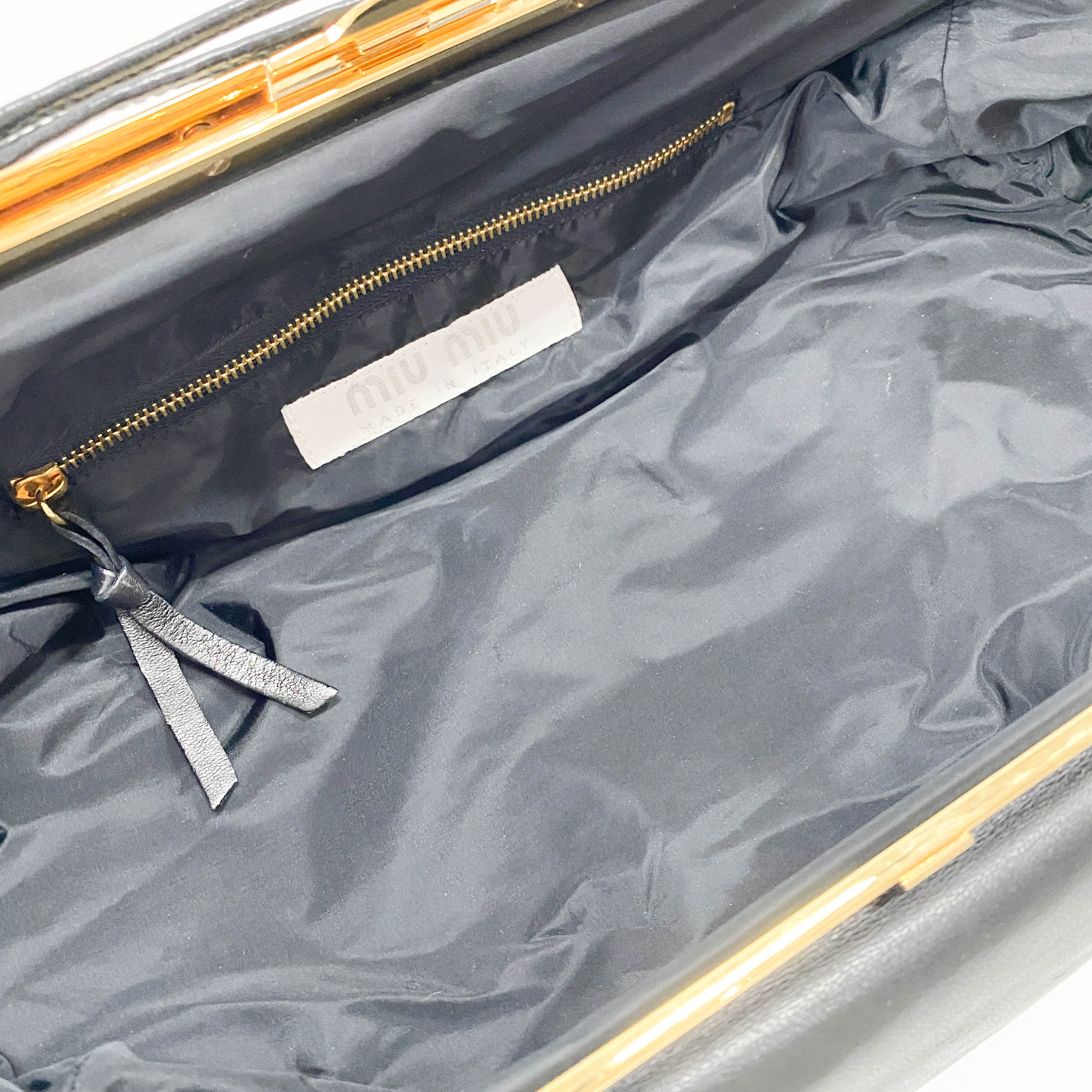 Black Nappa Leather Clutch Shoulder Bag