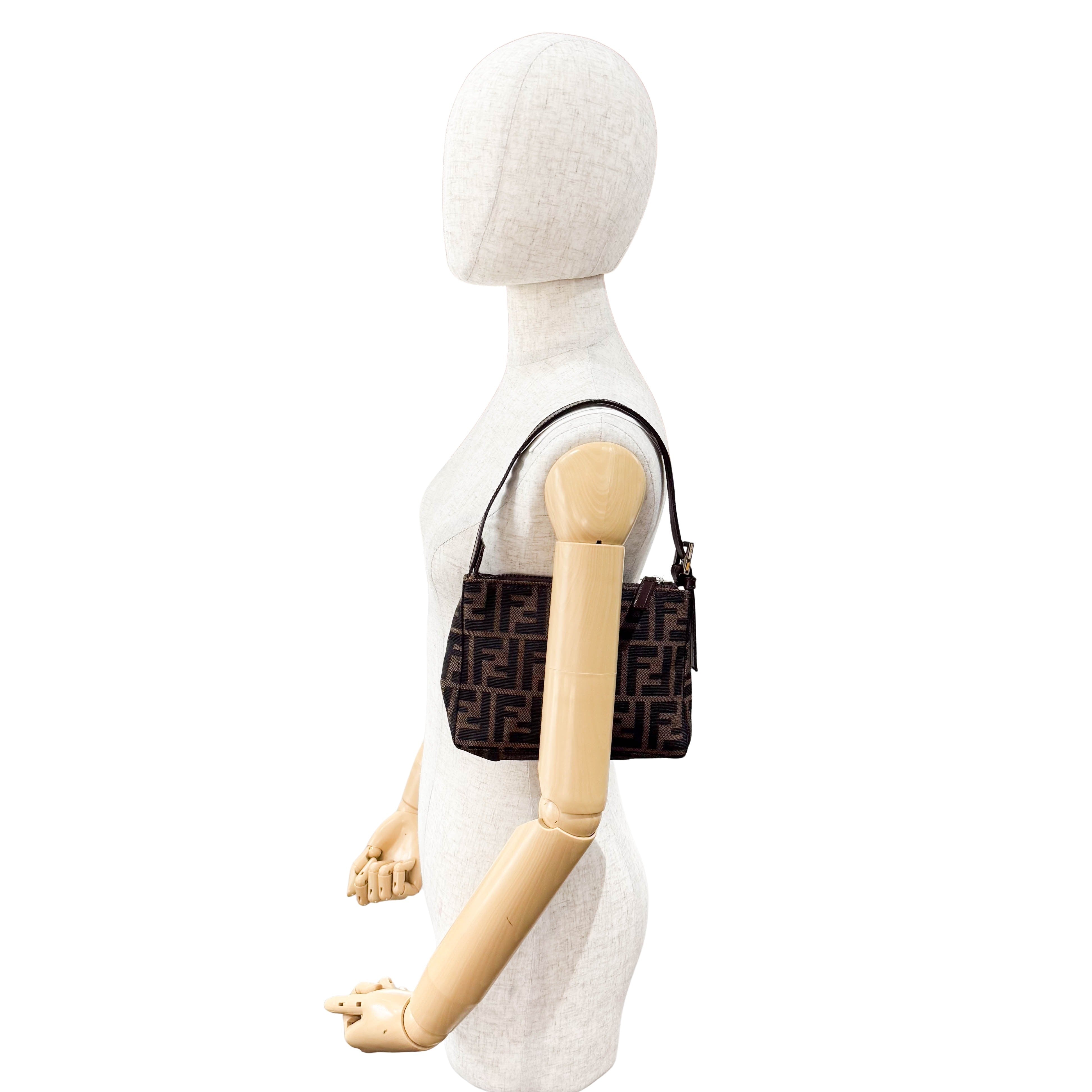 Zucca Brown Canvas Pouch Shoulder Bag