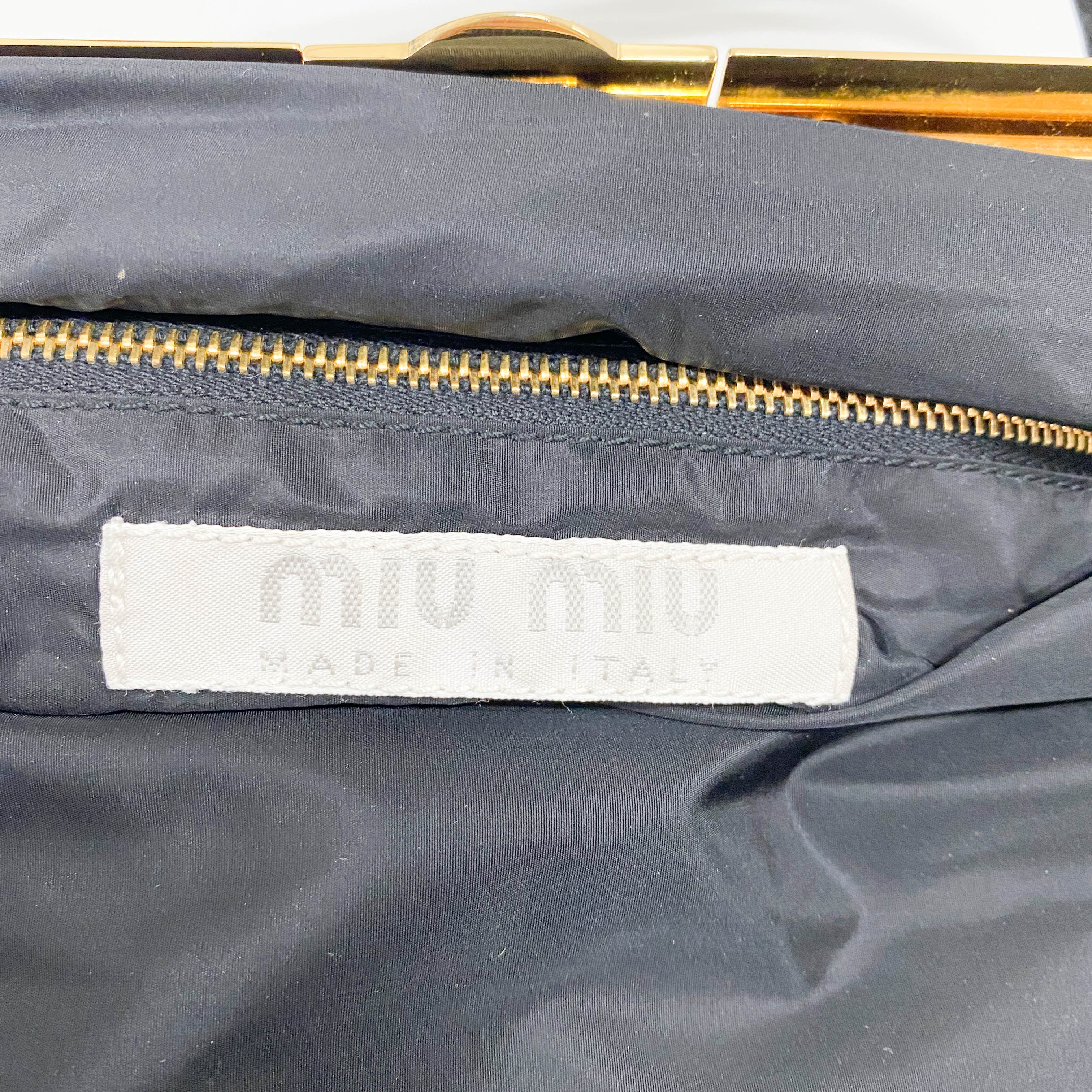 Black Nappa Leather Clutch Shoulder Bag