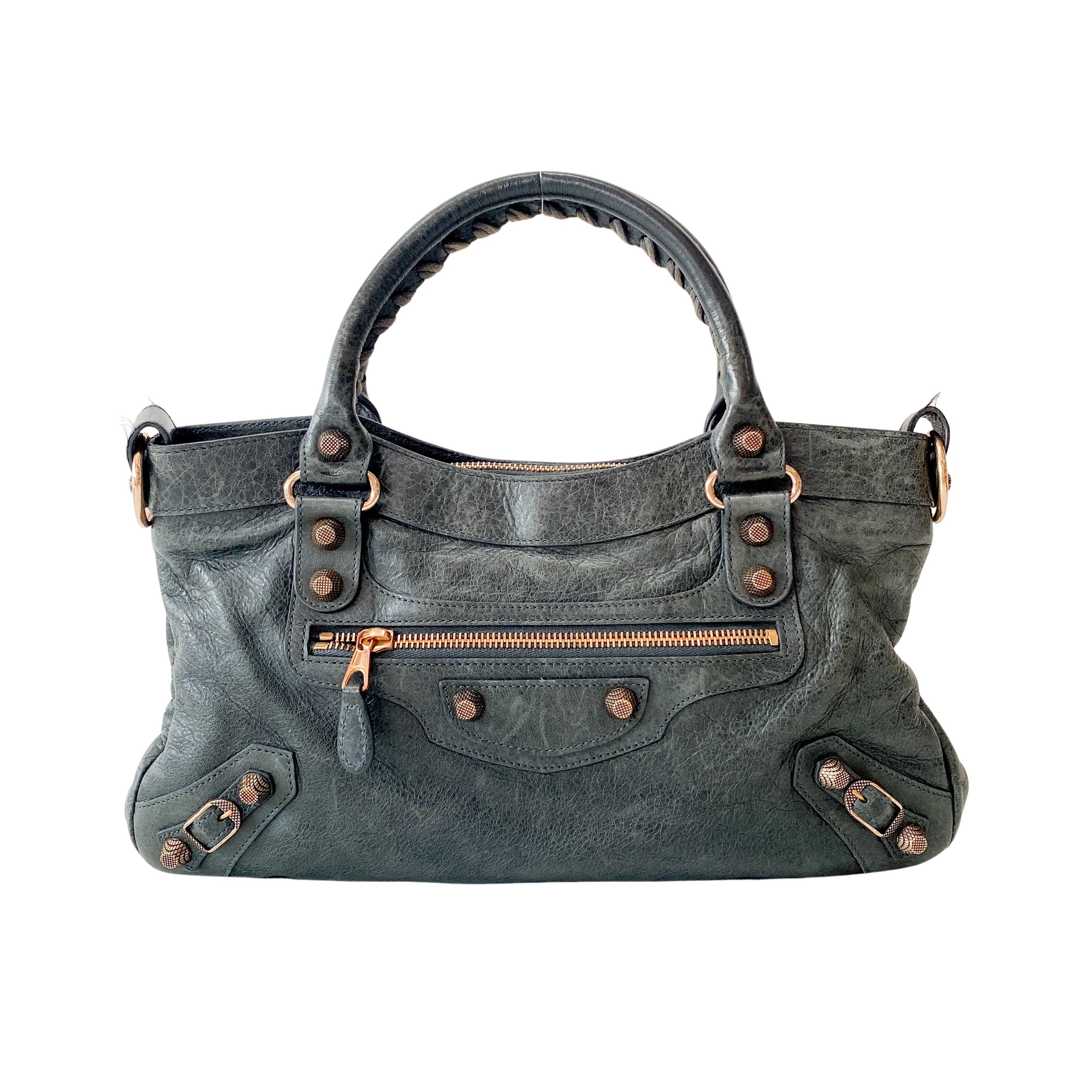 The First Grey Leather Bag