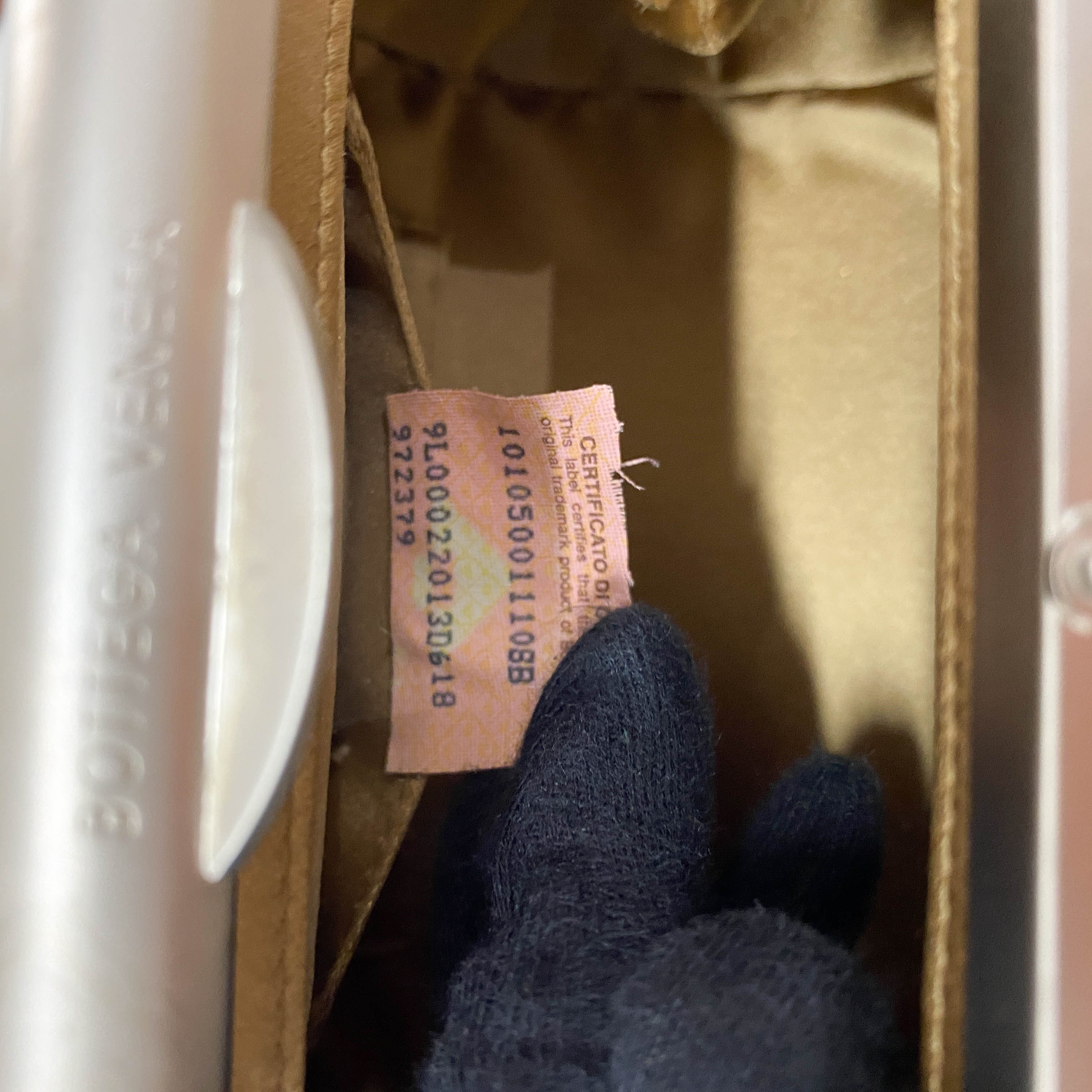 Gold Satin Intrecciato Top Handle Bag