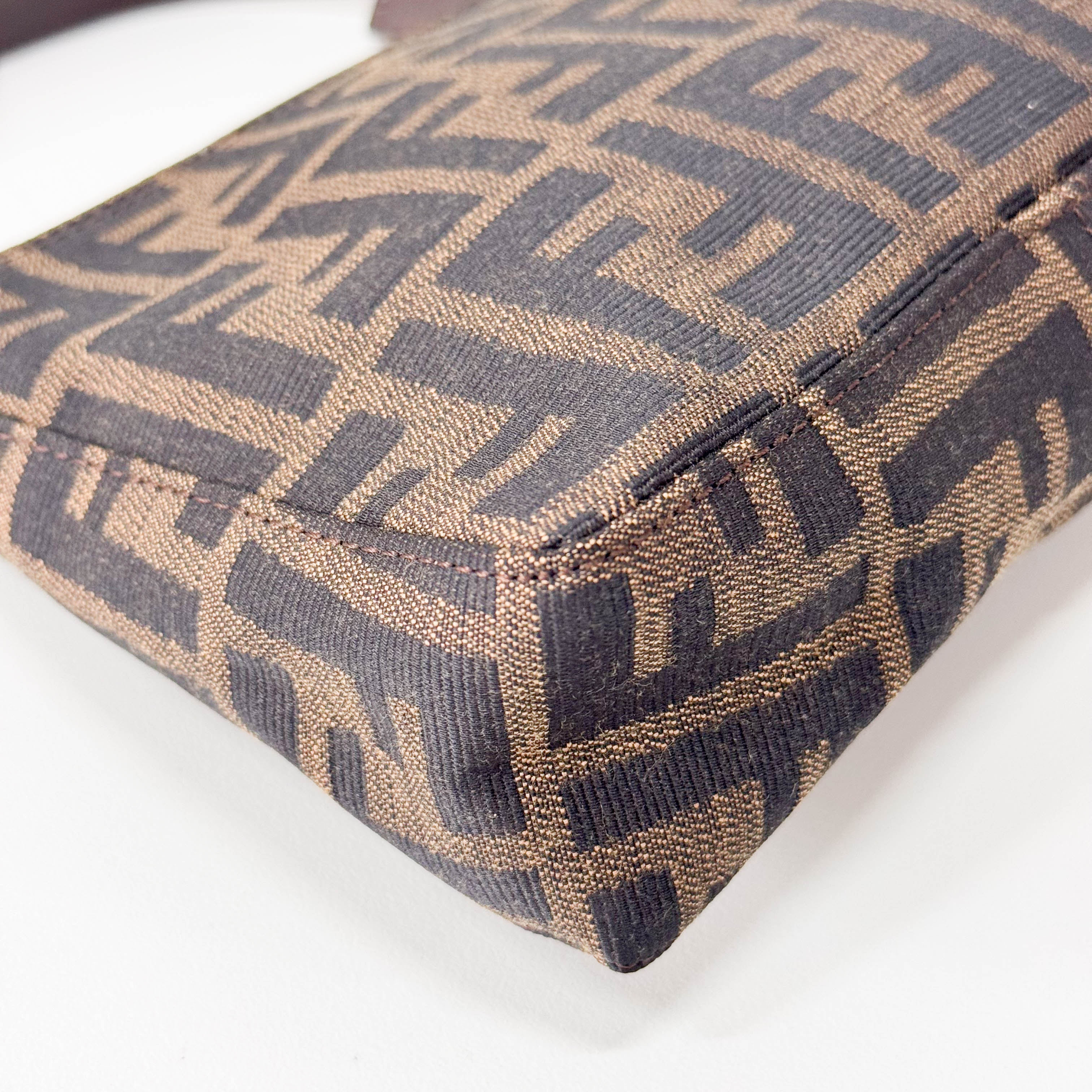 Zucca Brown Canvas Pouch Shoulder Bag