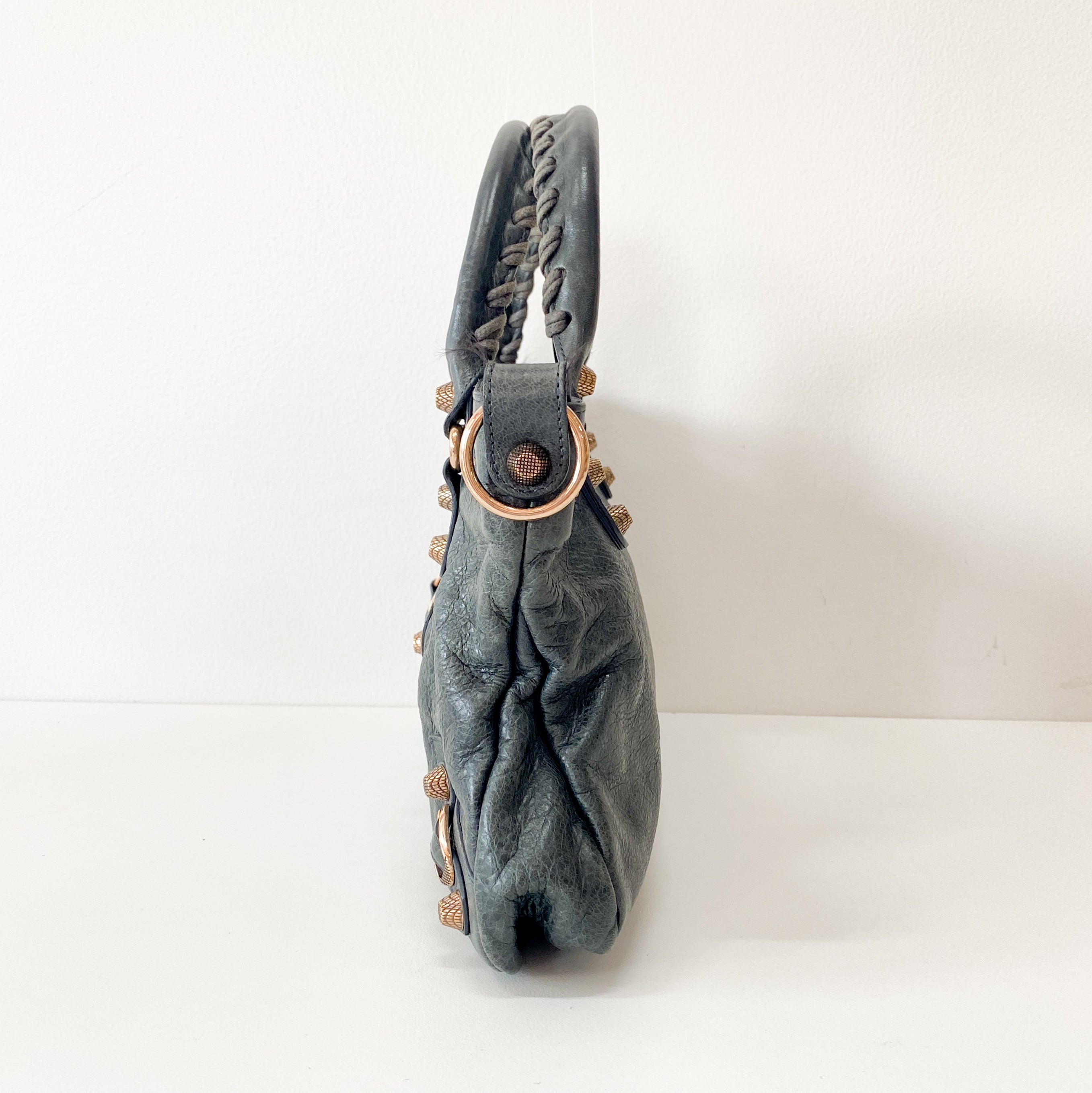 The First Grey Leather Bag