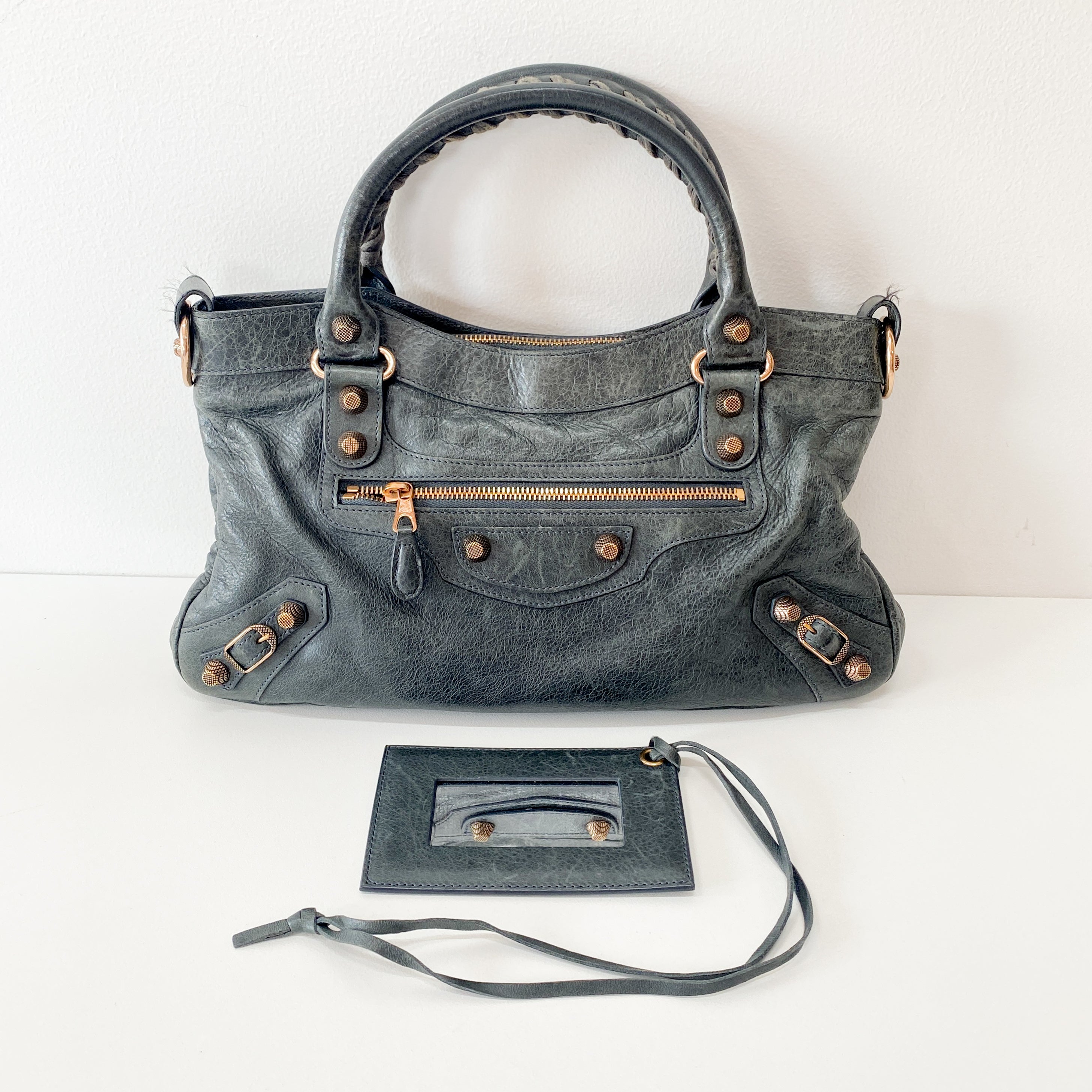 The First Grey Leather Bag