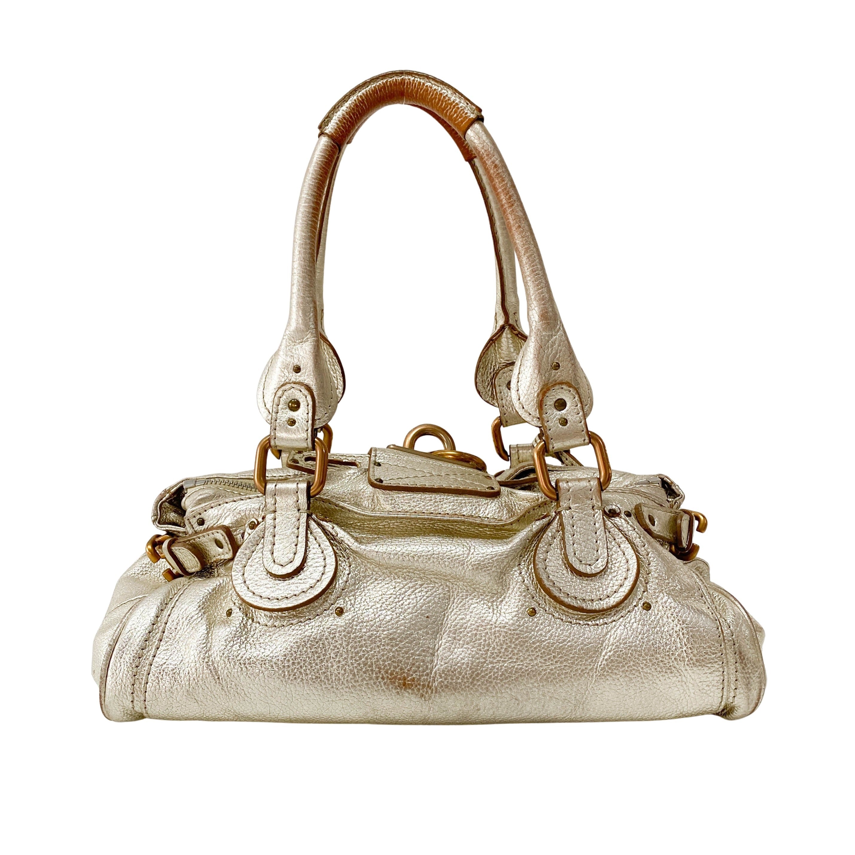 Gold Paddington Rhinestone Shoulder Bag