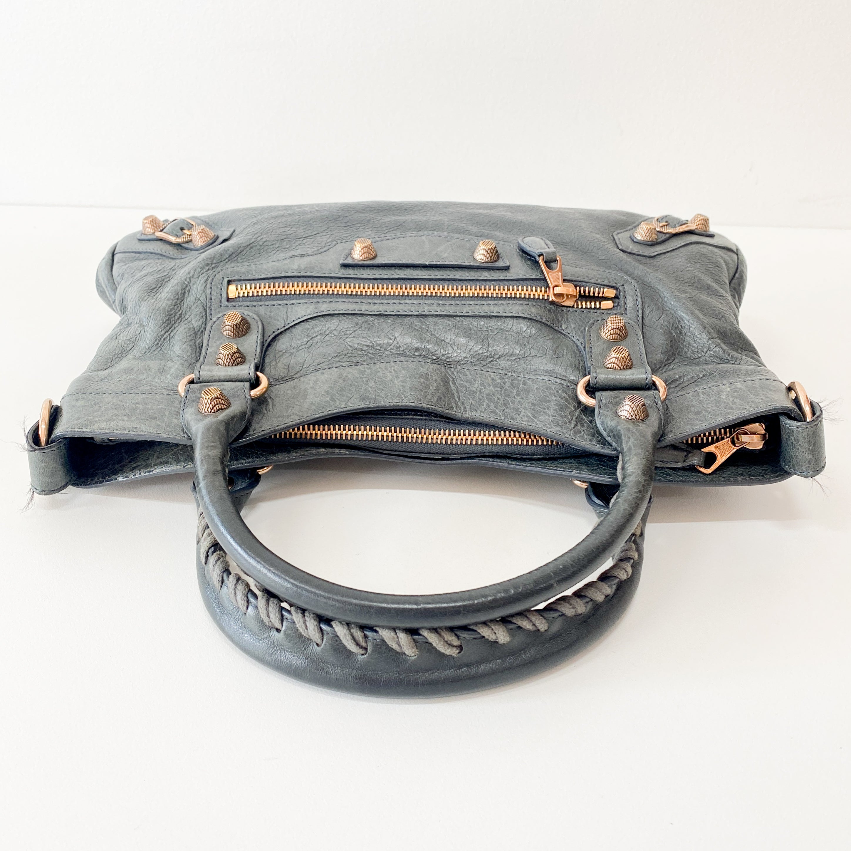 The First Grey Leather Bag