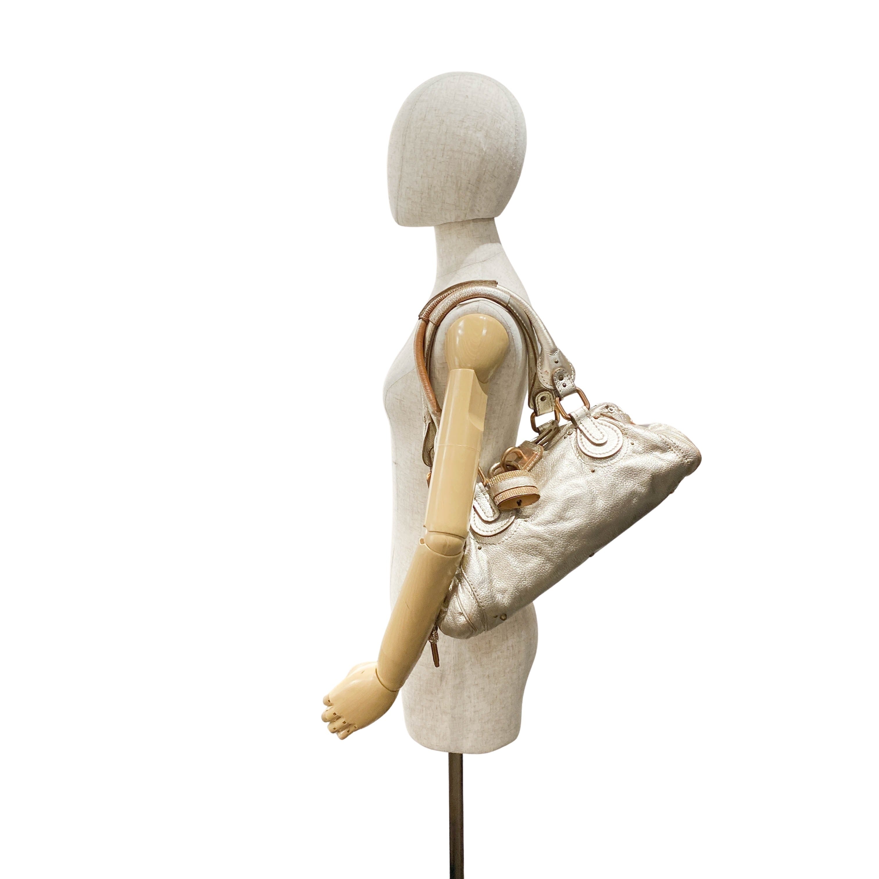 Gold Paddington Rhinestone Shoulder Bag