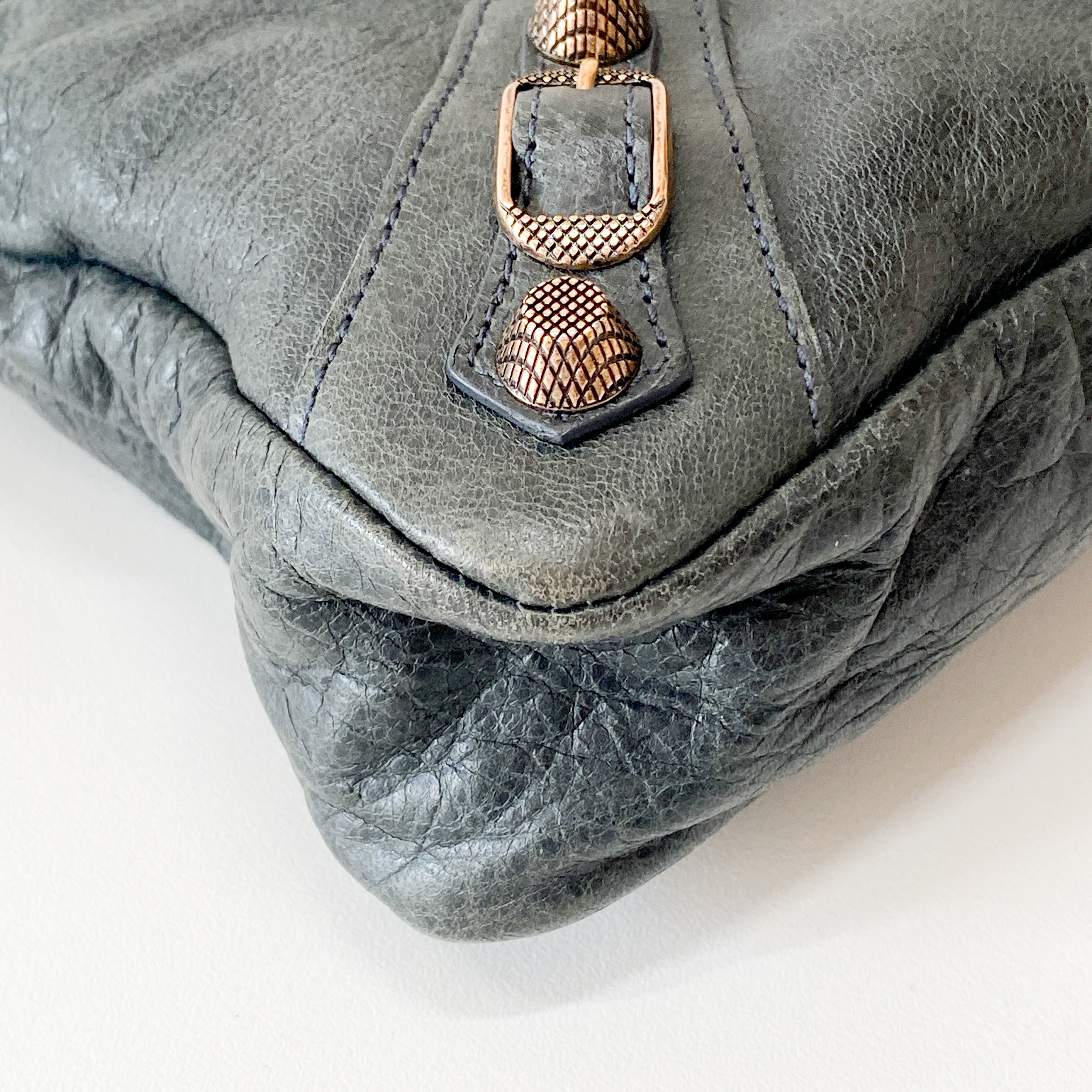 The First Grey Leather Bag