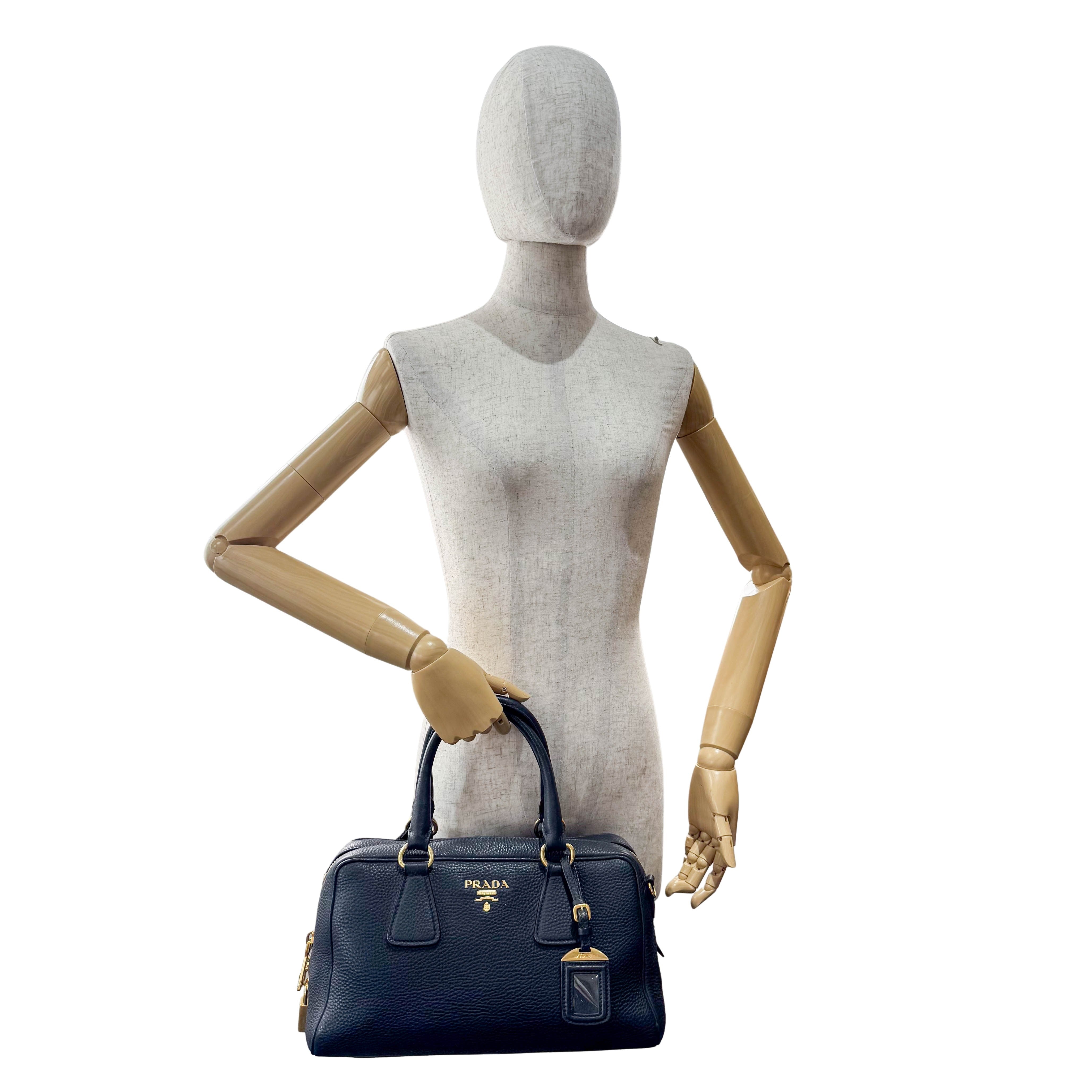 Black Leather Boston Bag