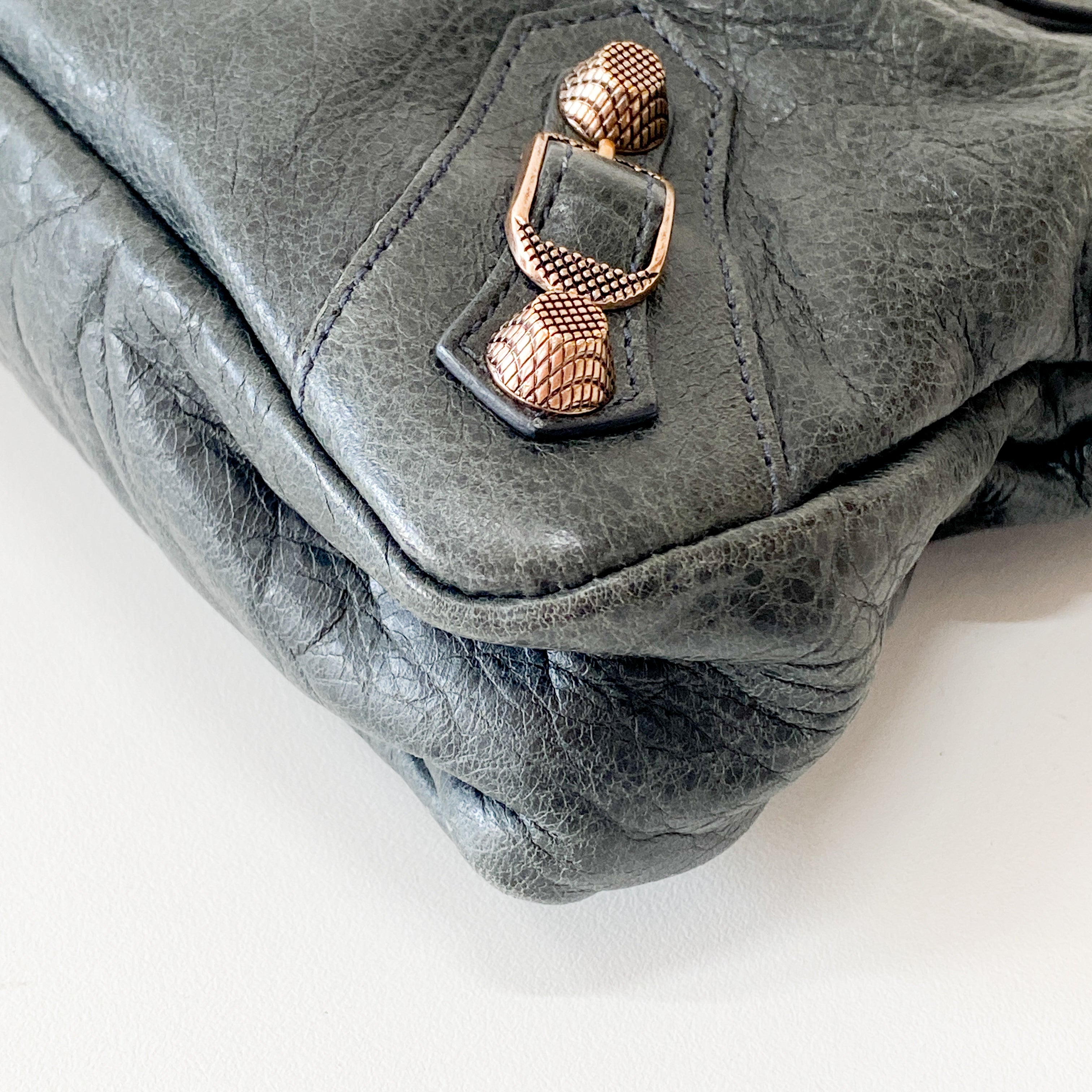The First Grey Leather Bag