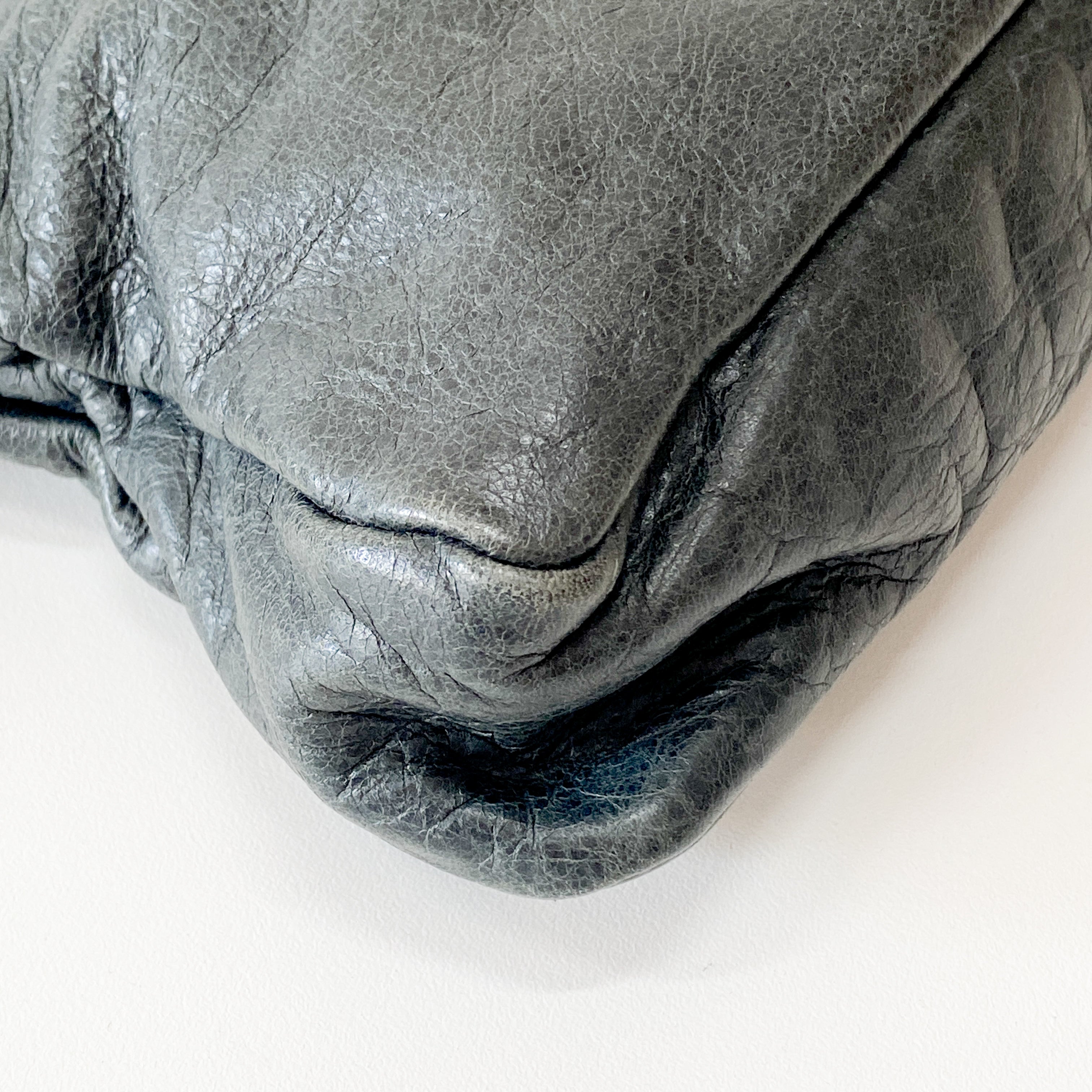 The First Grey Leather Bag