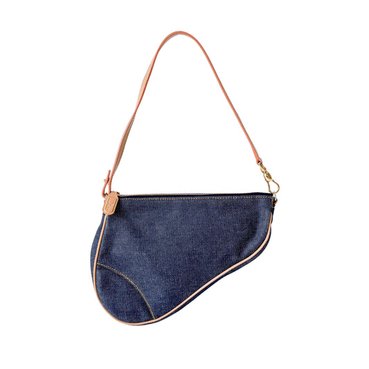 Saddle Vintage Denim Shoulder Bag