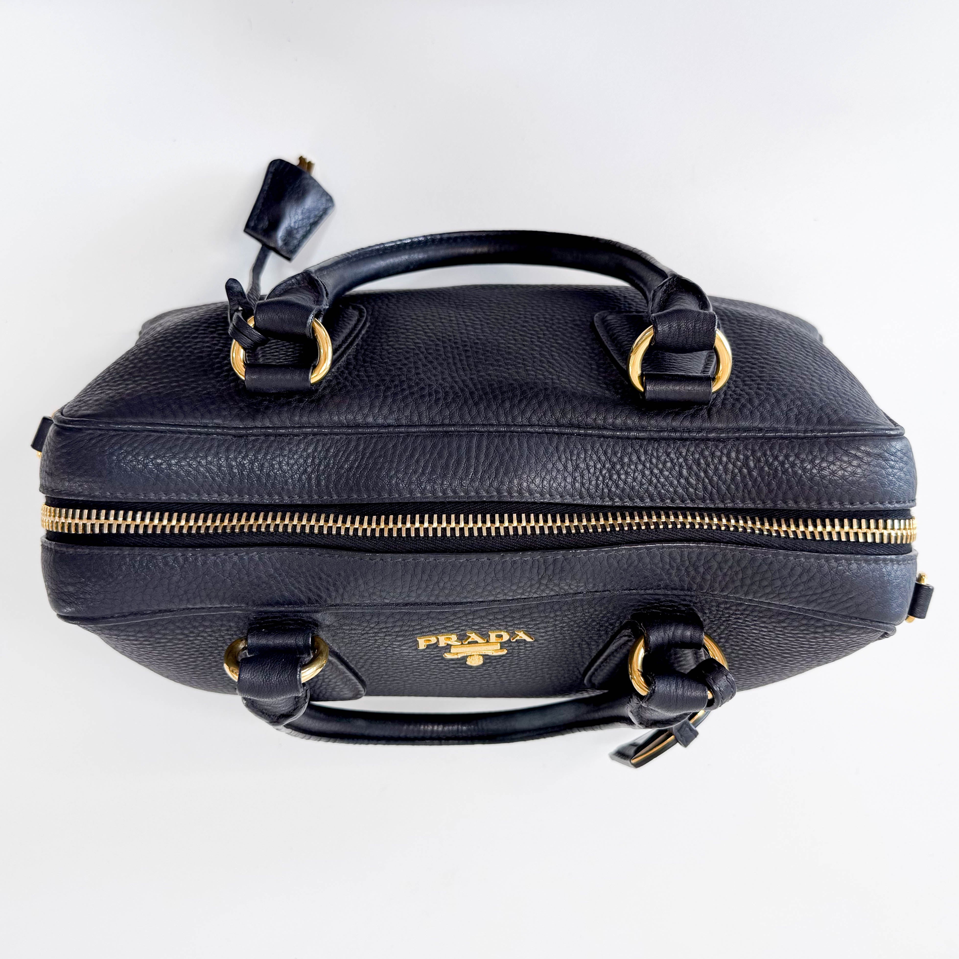Black Leather Boston Bag