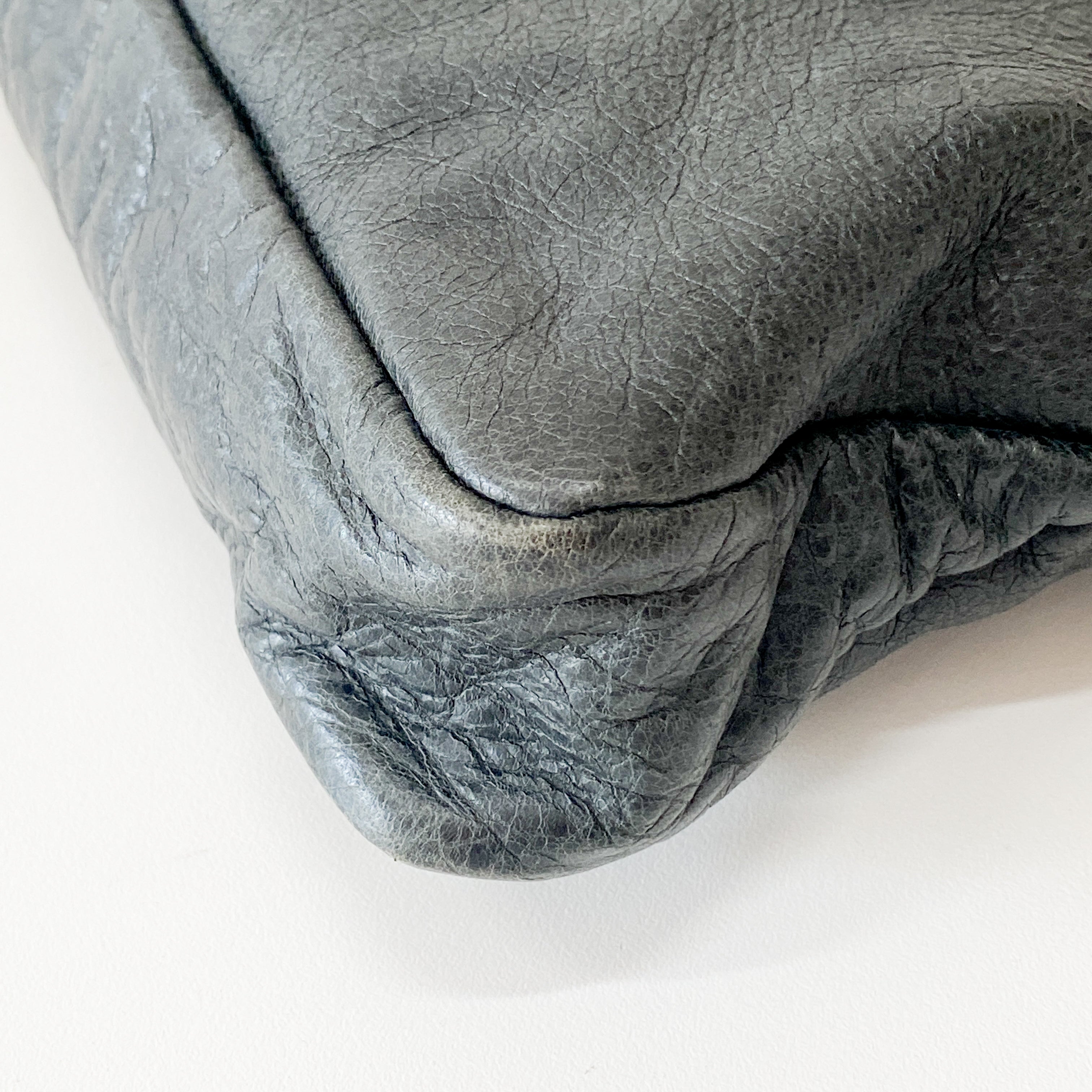 The First Grey Leather Bag