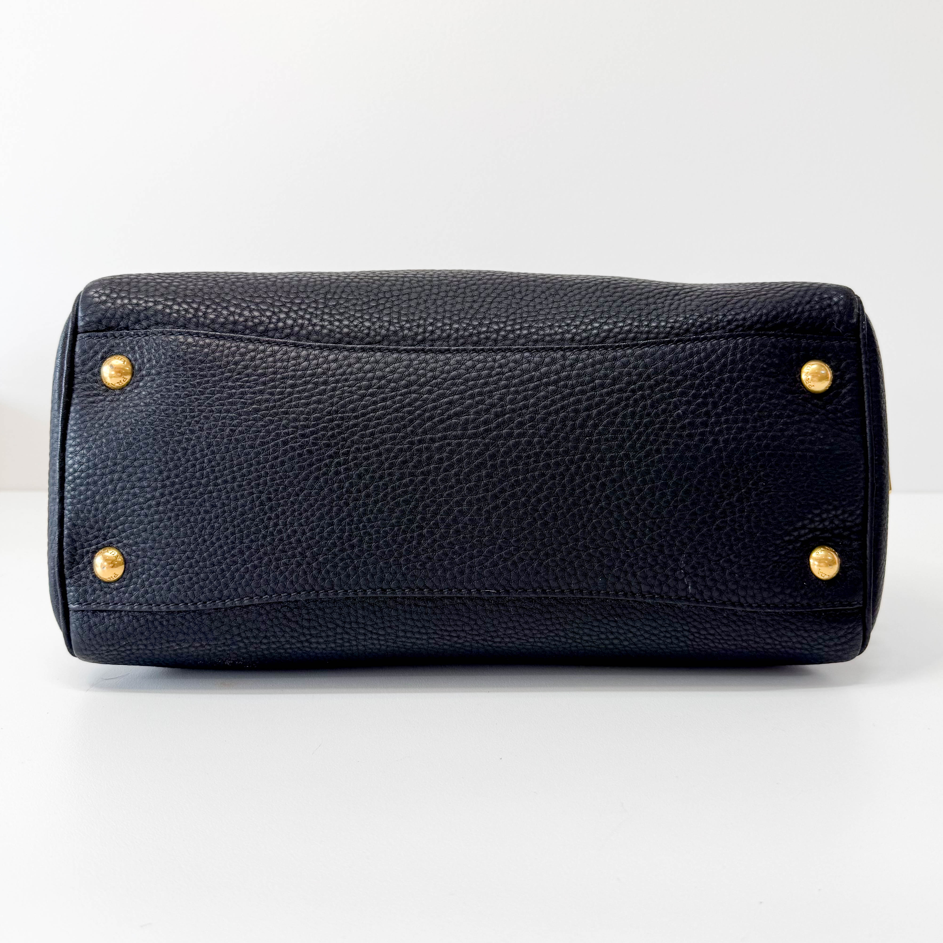 Black Leather Boston Bag