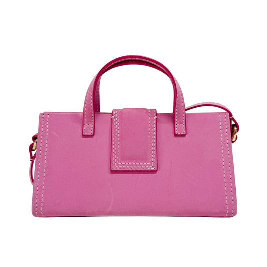 Le Sac Pyramide Pink Suede Two Way Bag