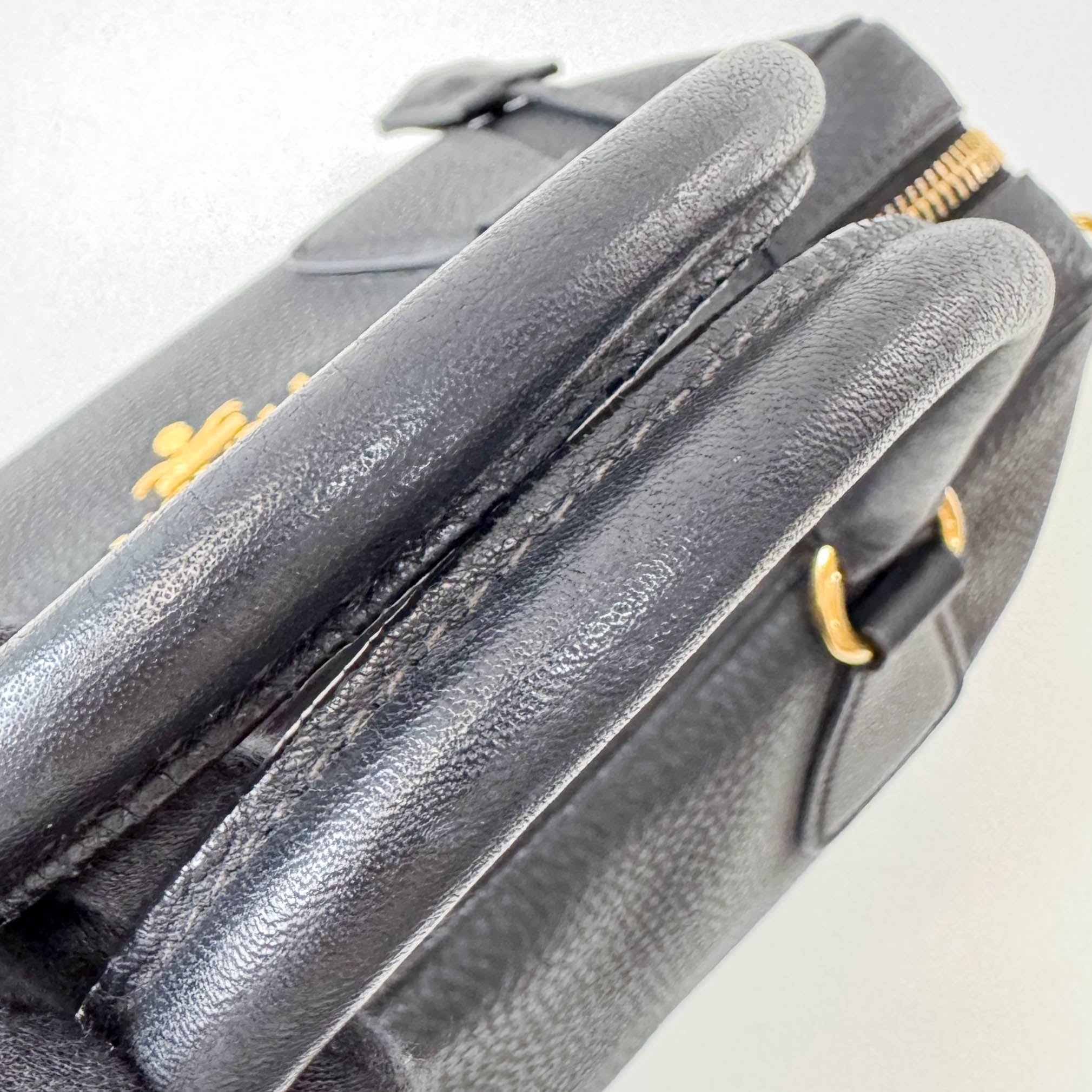 Black Leather Boston Bag