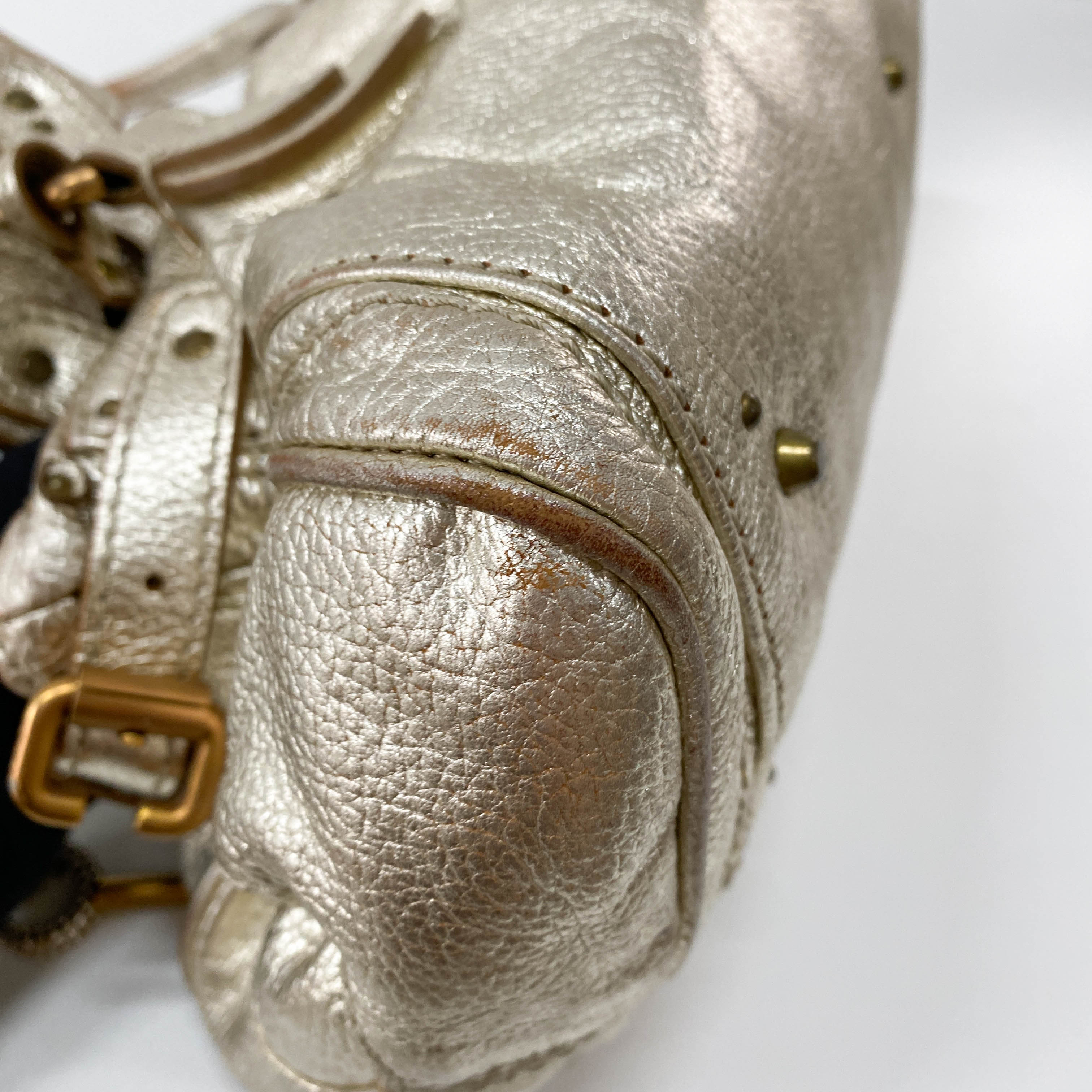 Gold Paddington Rhinestone Shoulder Bag