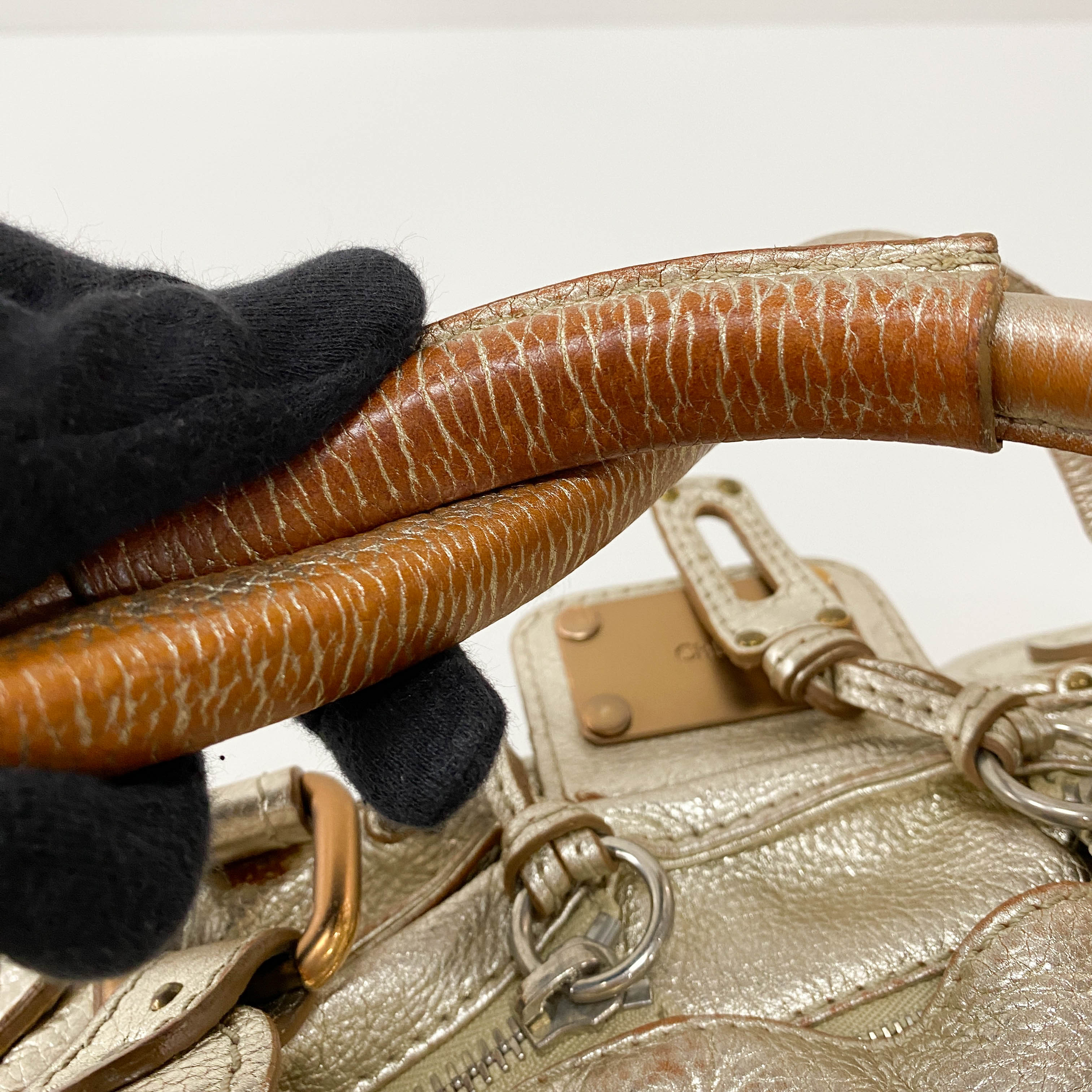 Gold Paddington Rhinestone Shoulder Bag