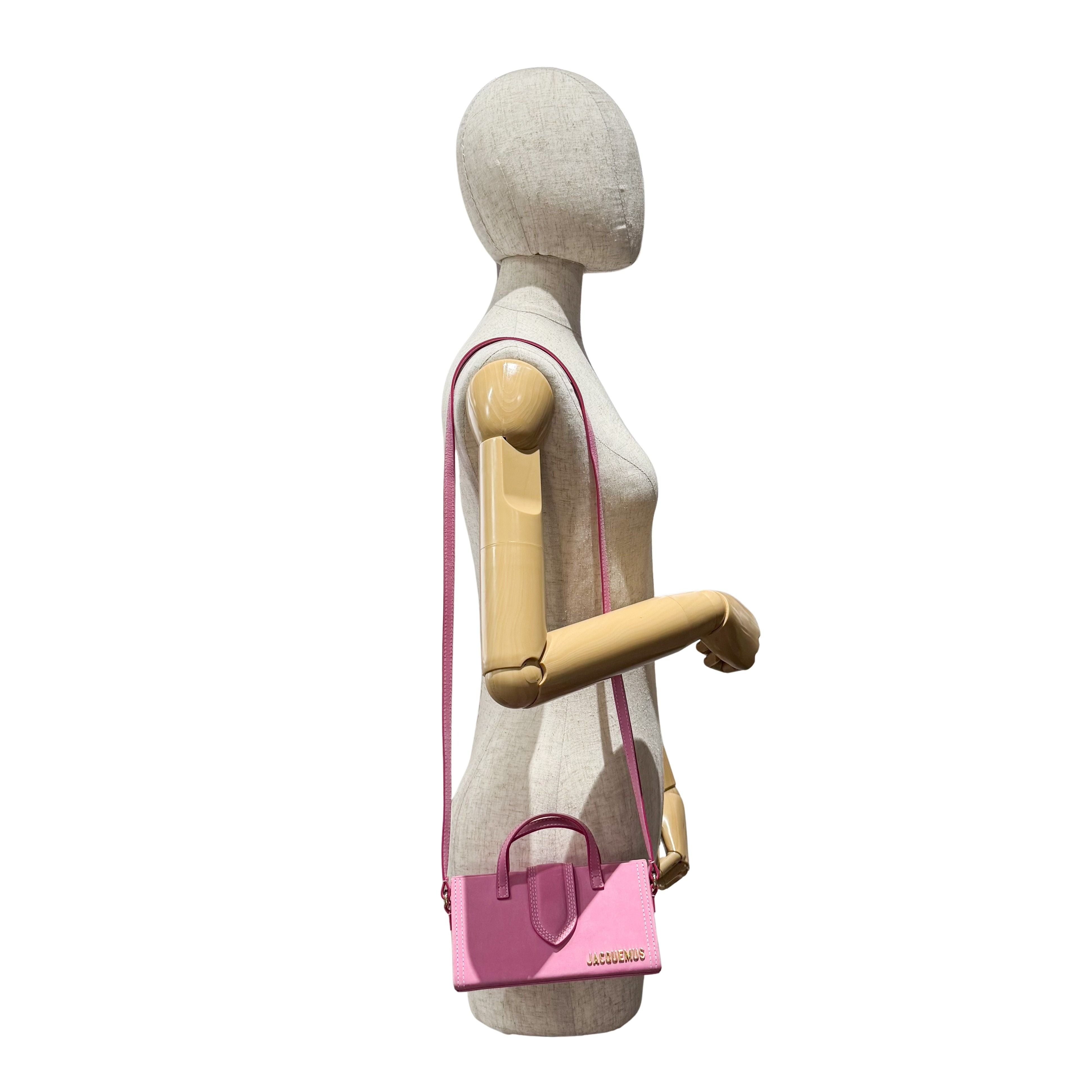 Le Sac Pyramide Pink Suede Two Way Bag