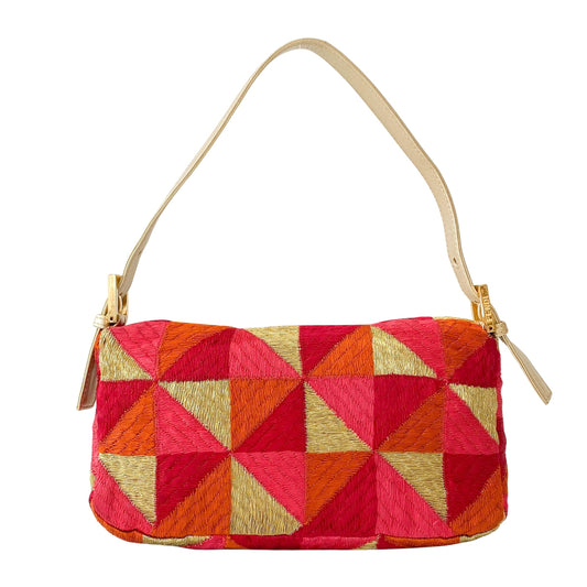 Baguette Multi-colour Cotton Shoulder Bag