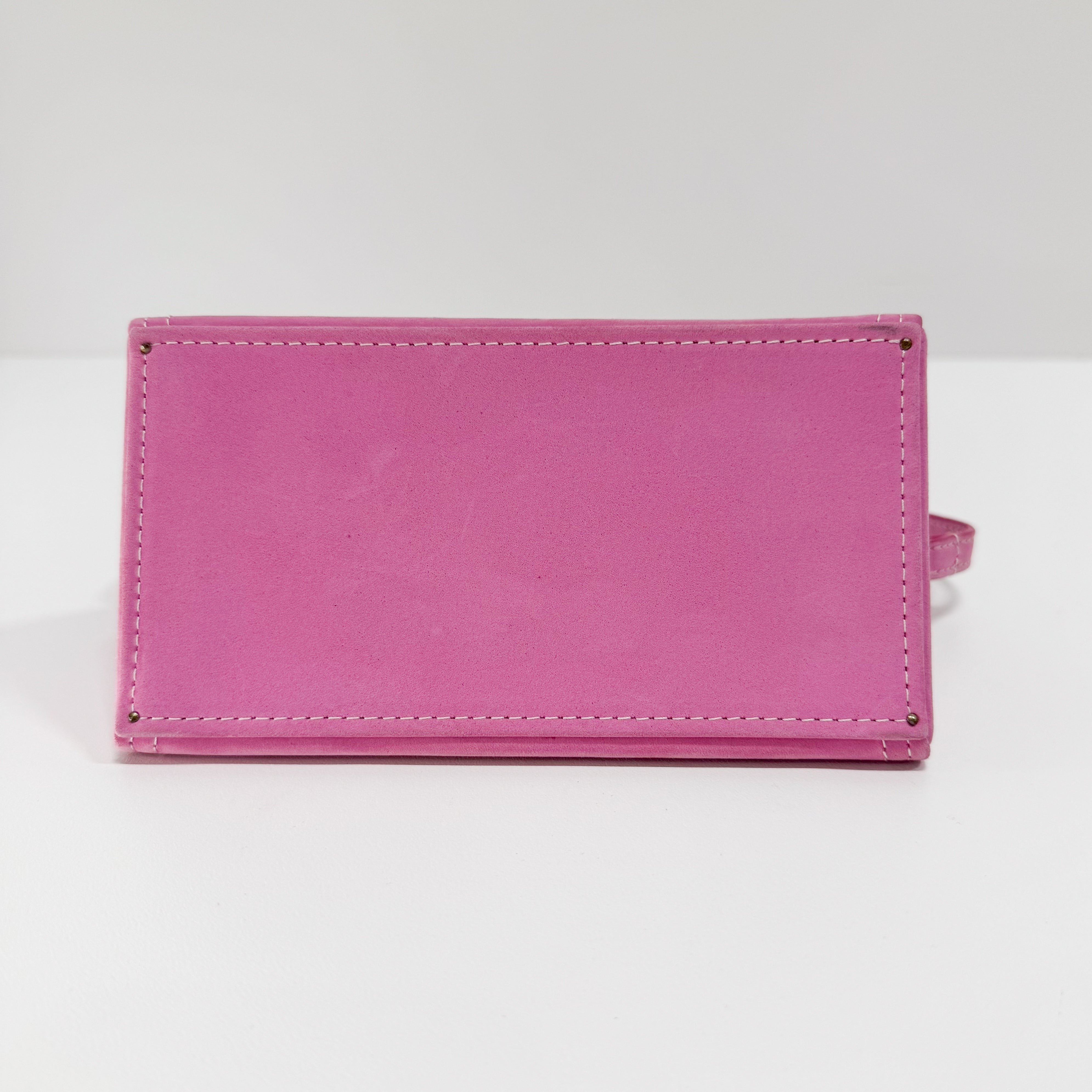 Le Sac Pyramide Pink Suede Two Way Bag