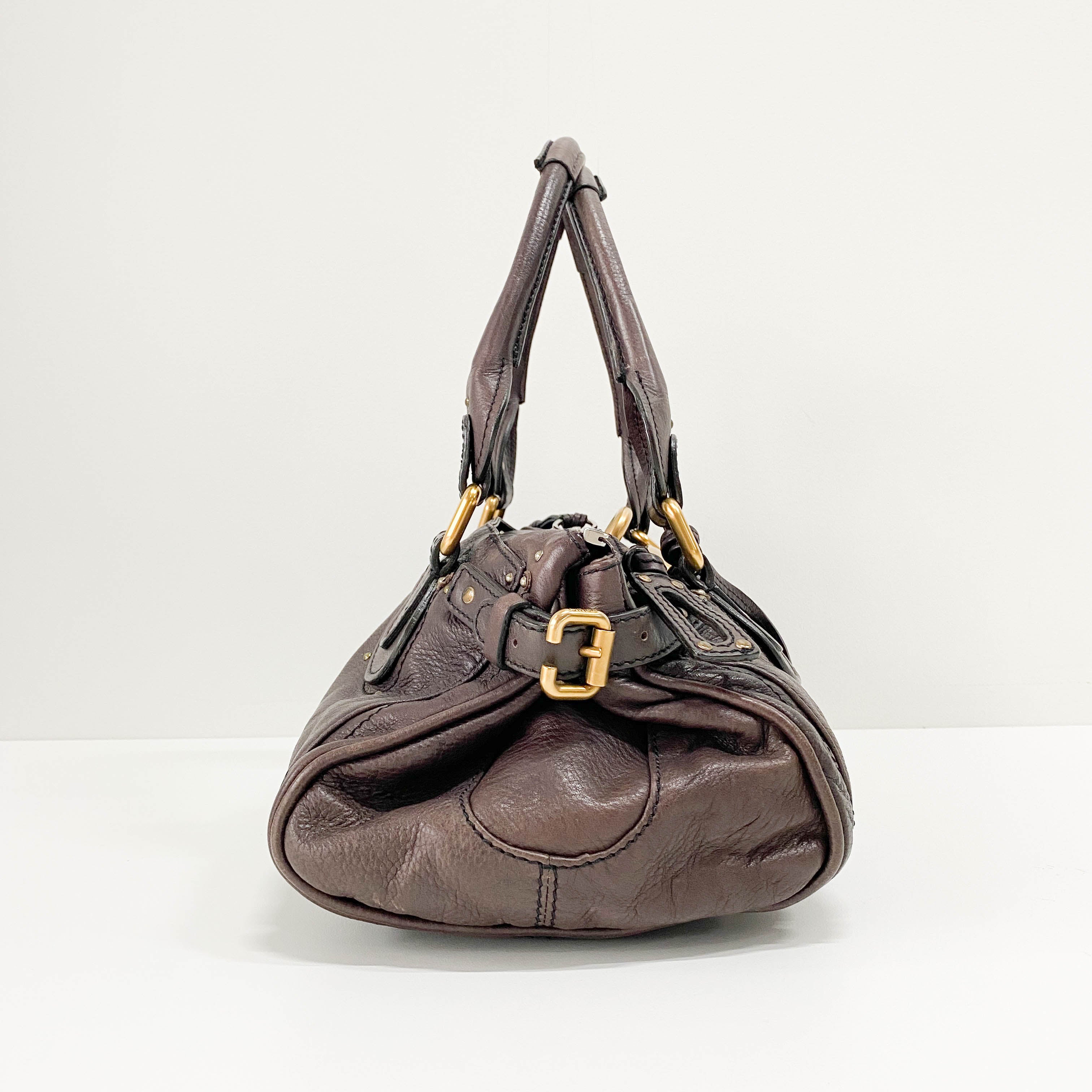 Paddington Brown Calfskin Shoulder Bag