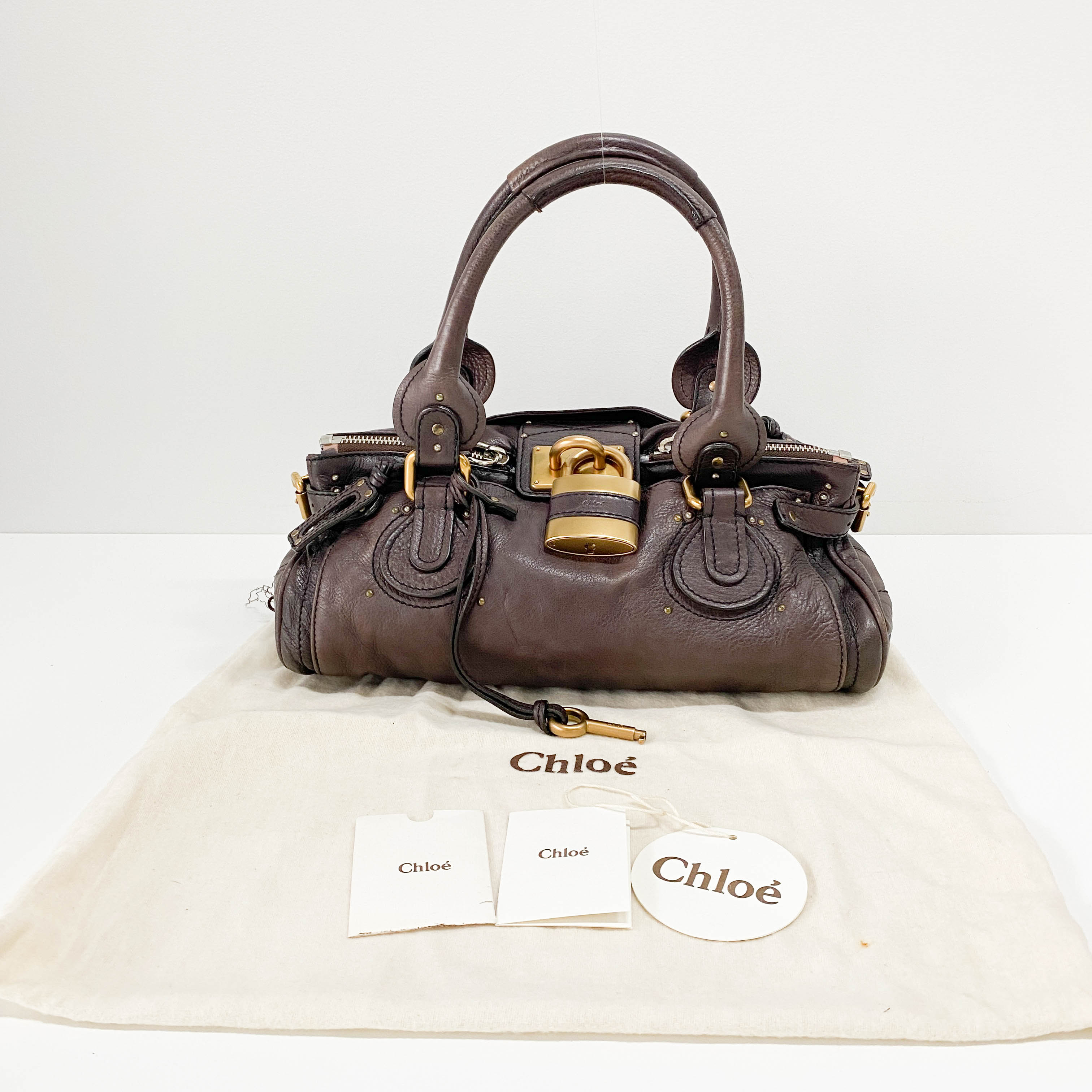 Paddington Brown Calfskin Shoulder Bag