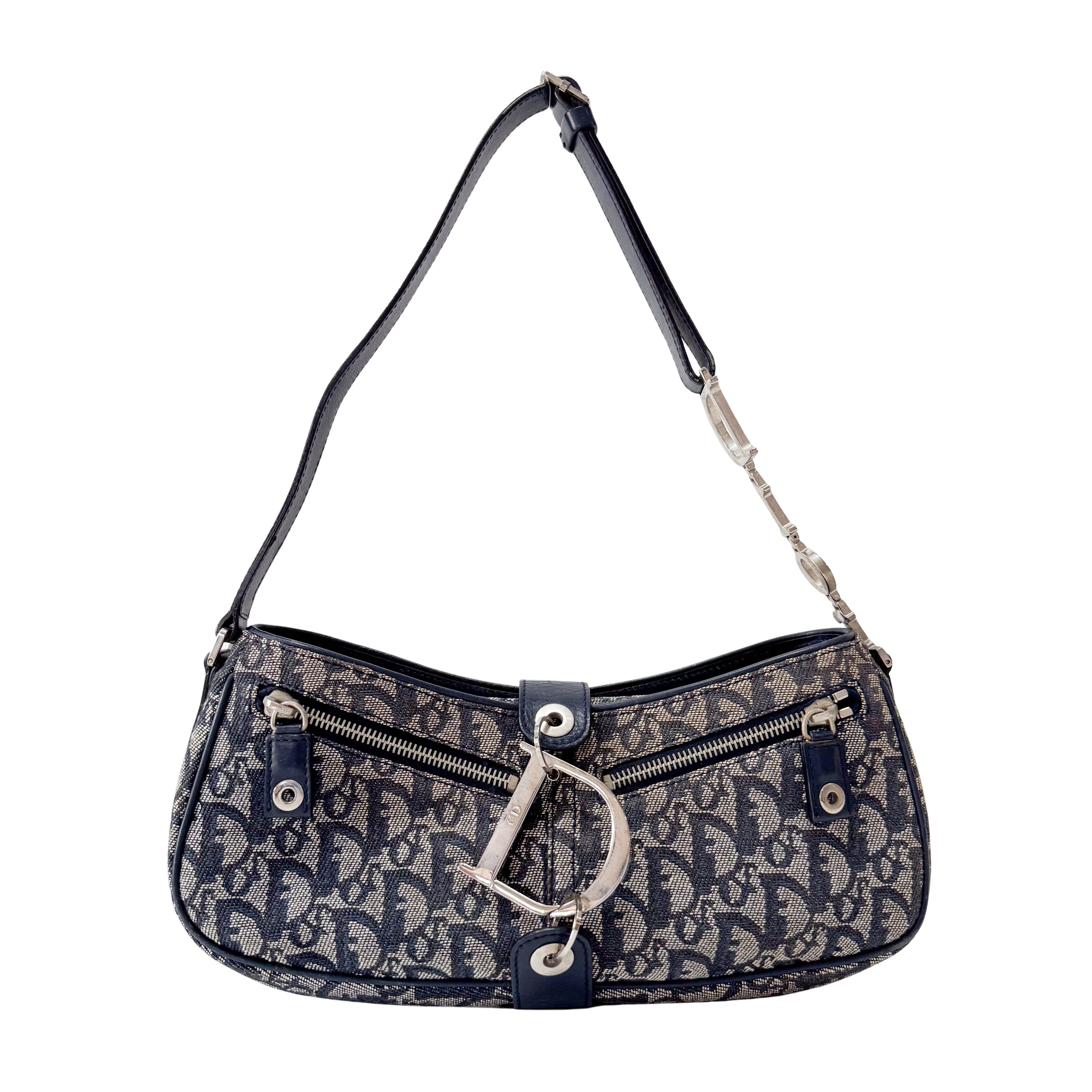 Trotter Navy Canvas Shoulder Bag