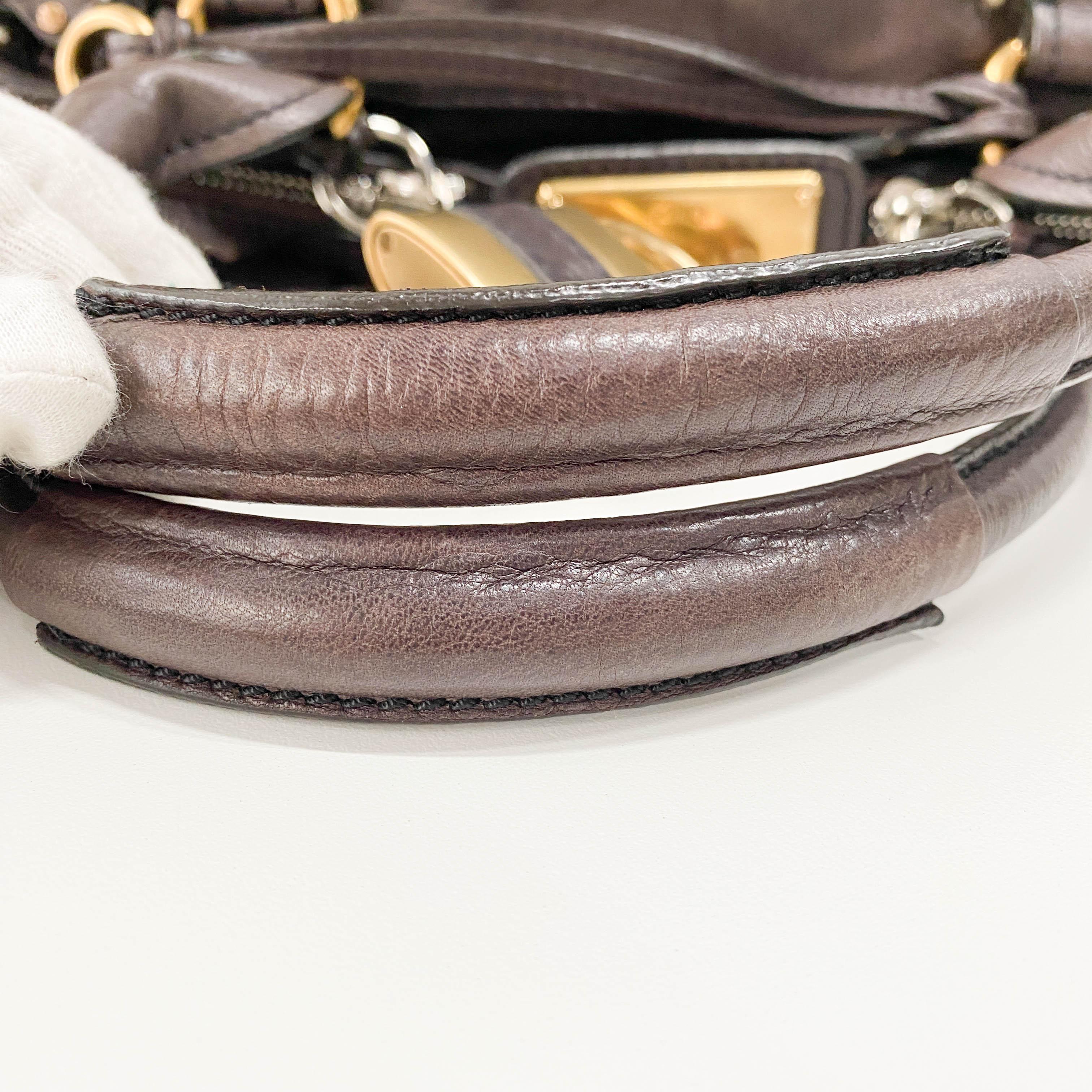 Paddington Brown Calfskin Shoulder Bag