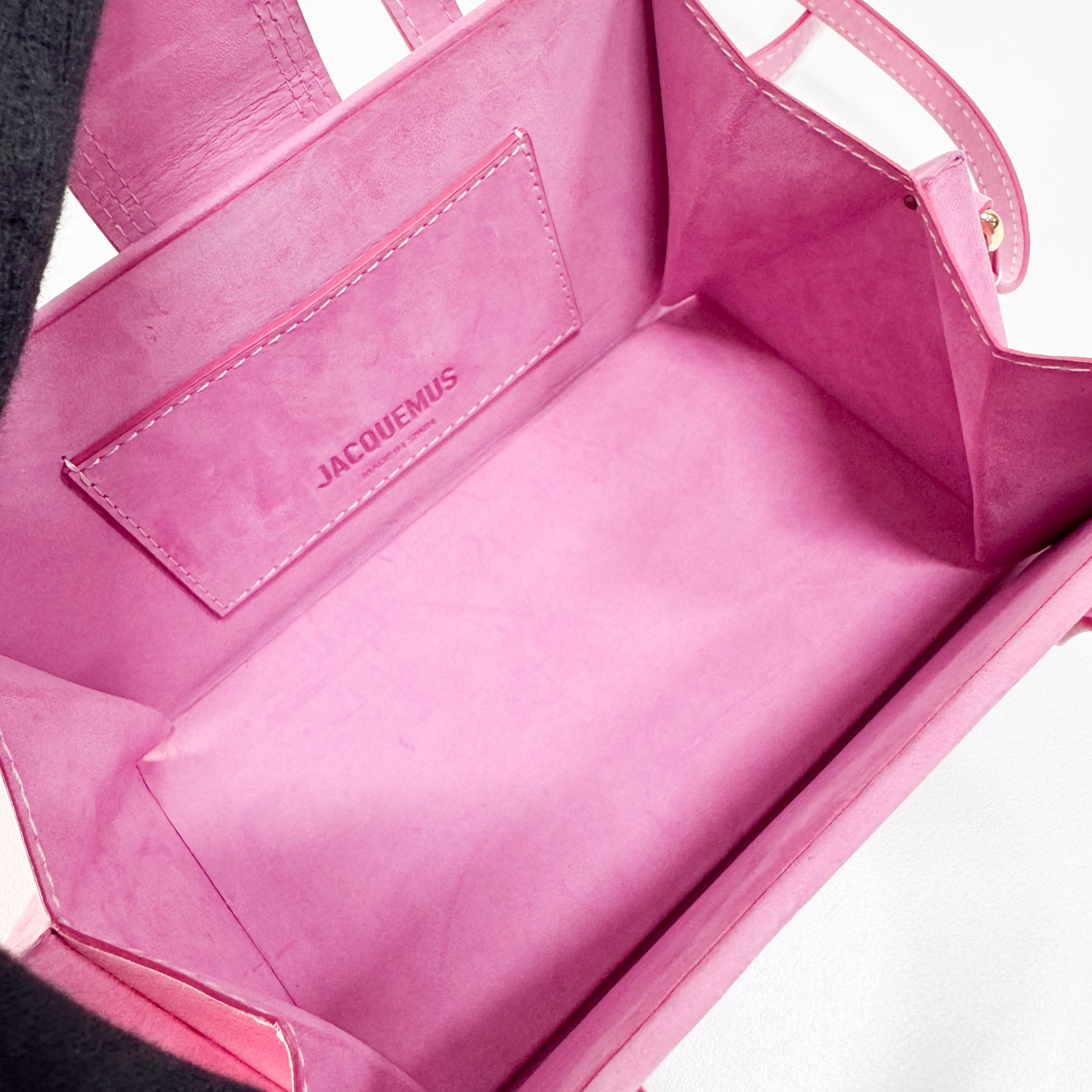 Le Sac Pyramide Pink Suede Two Way Bag