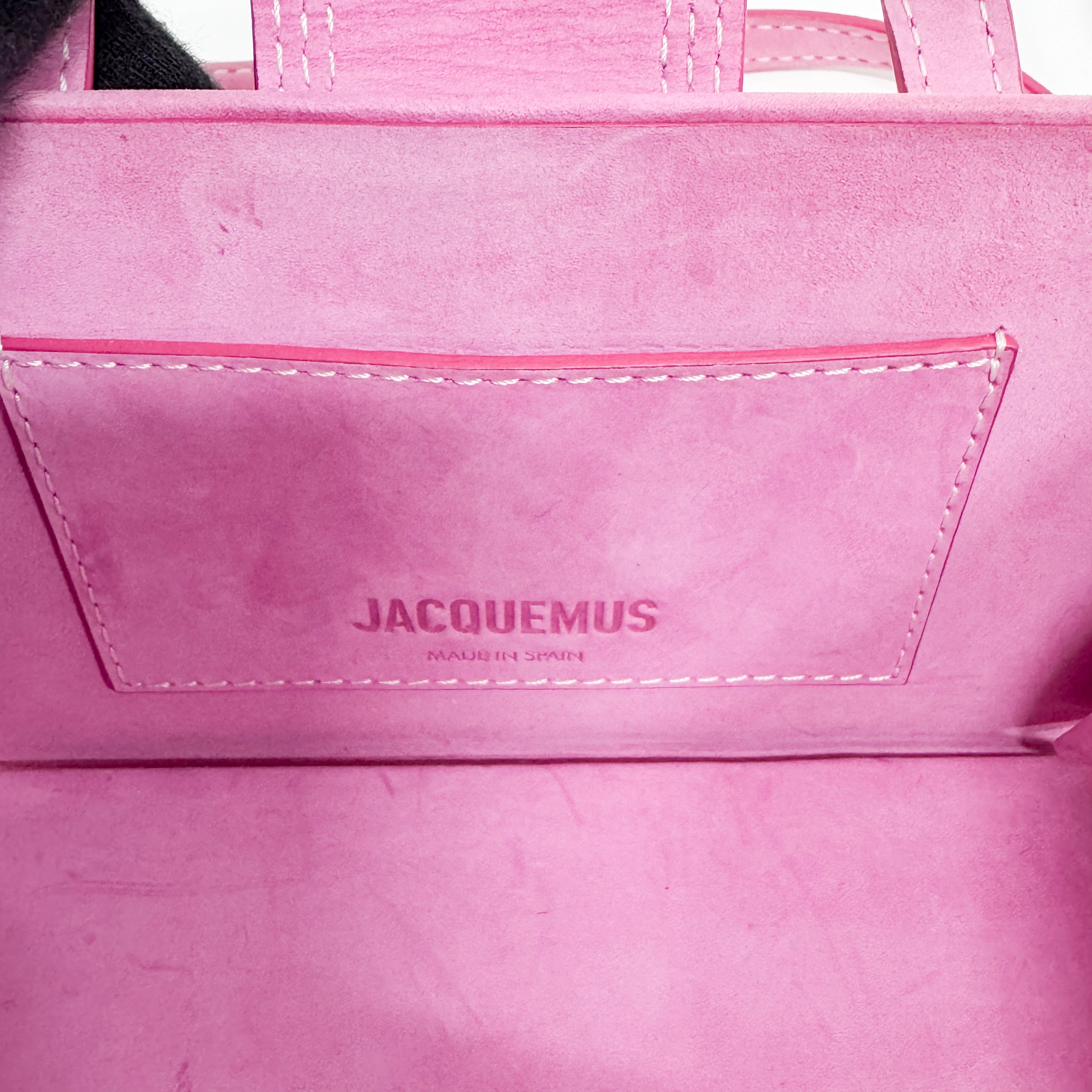 Le Sac Pyramide Pink Suede Two Way Bag