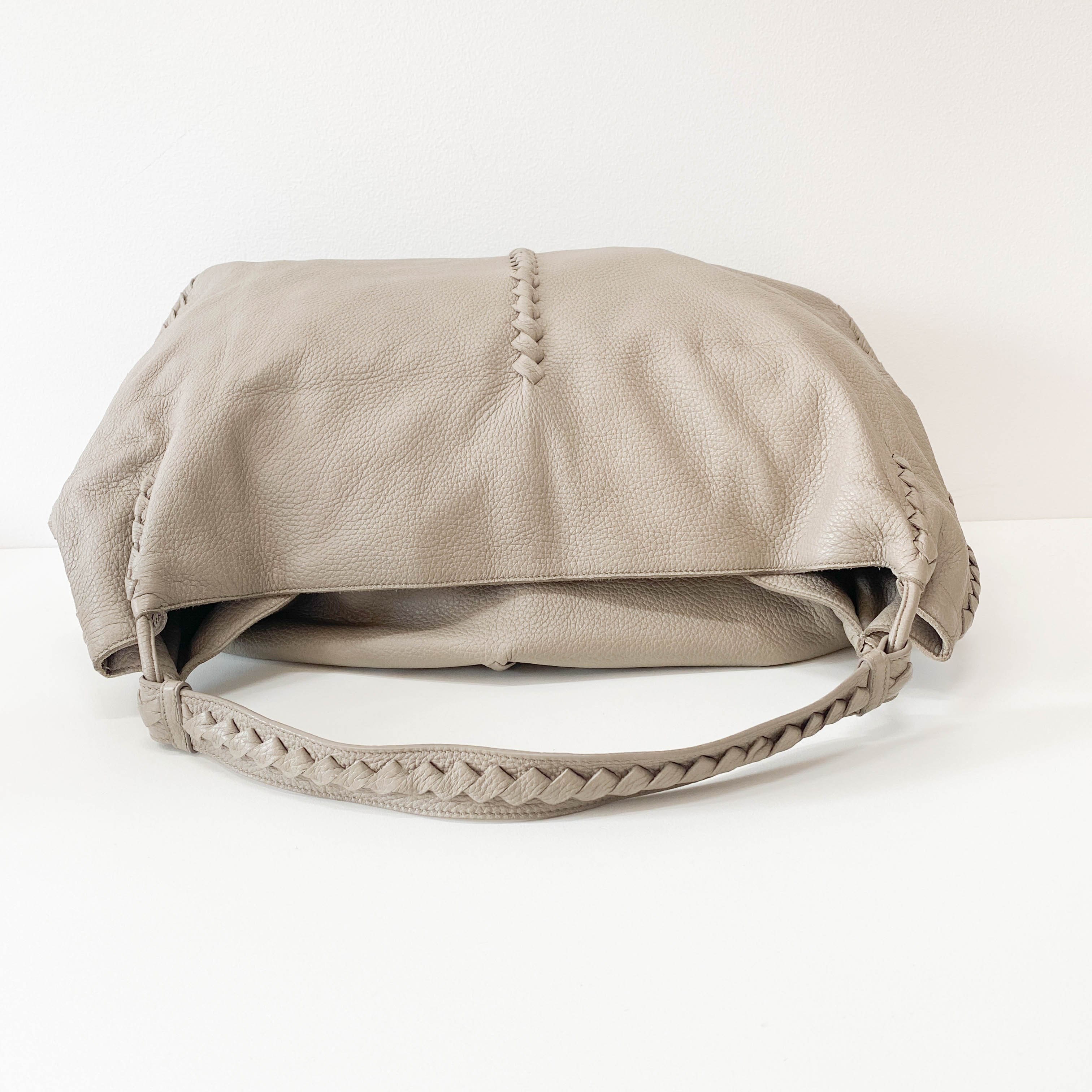Grey Leather Hobo