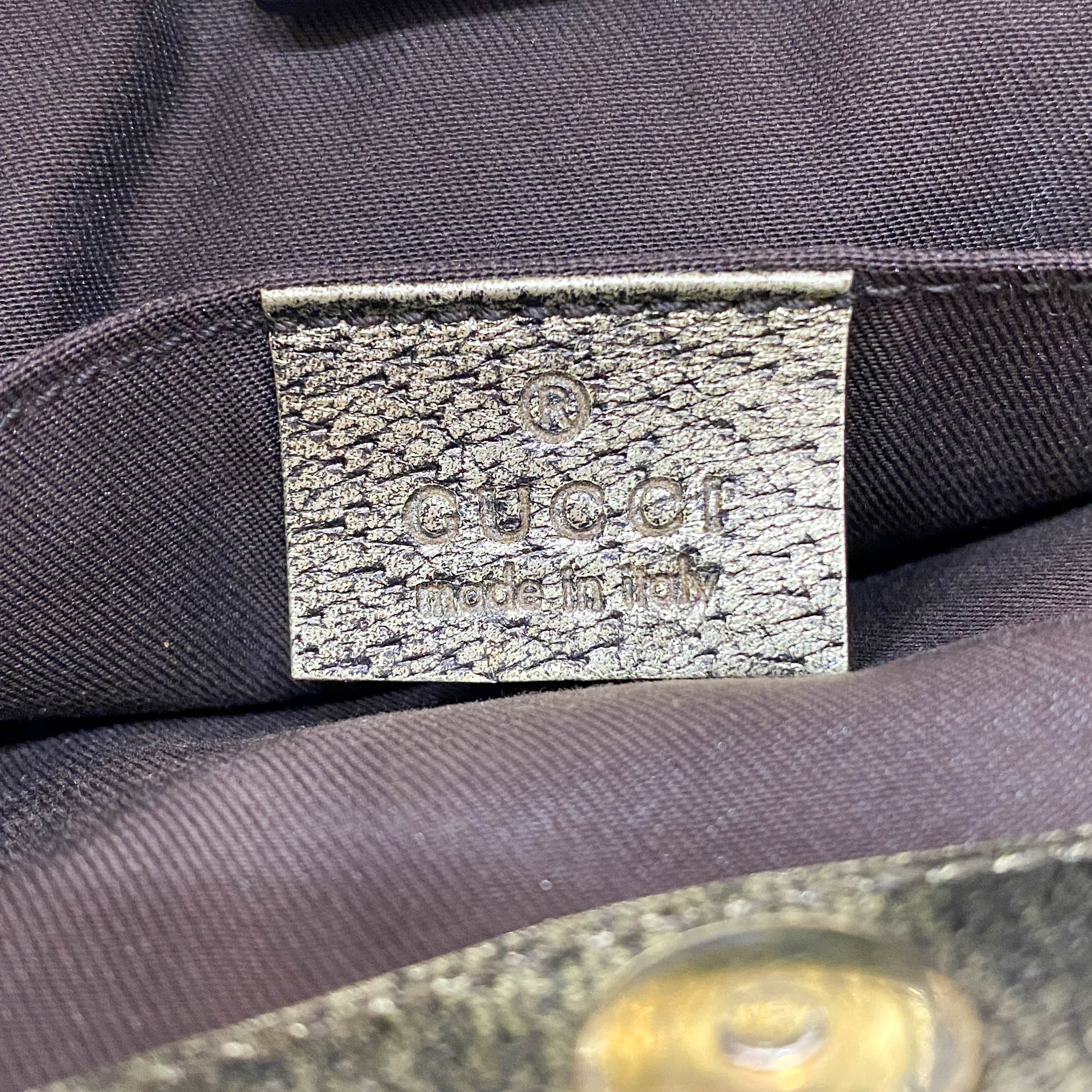 GG Canvas Gold Leather Bamboo Metal Chain Shoulder Bag