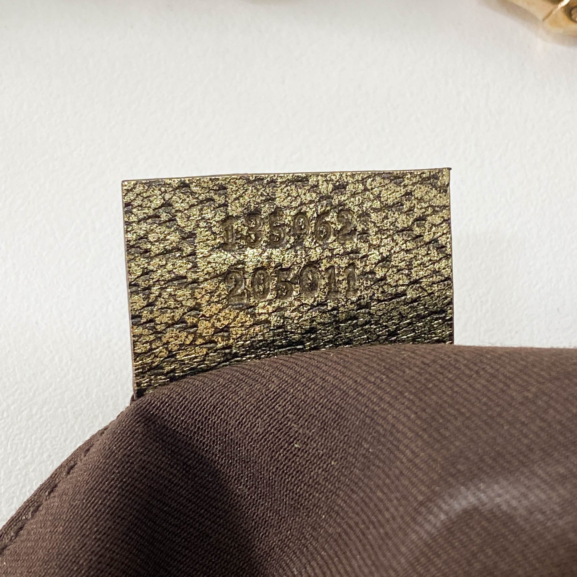 GG Canvas Gold Leather Bamboo Metal Chain Shoulder Bag