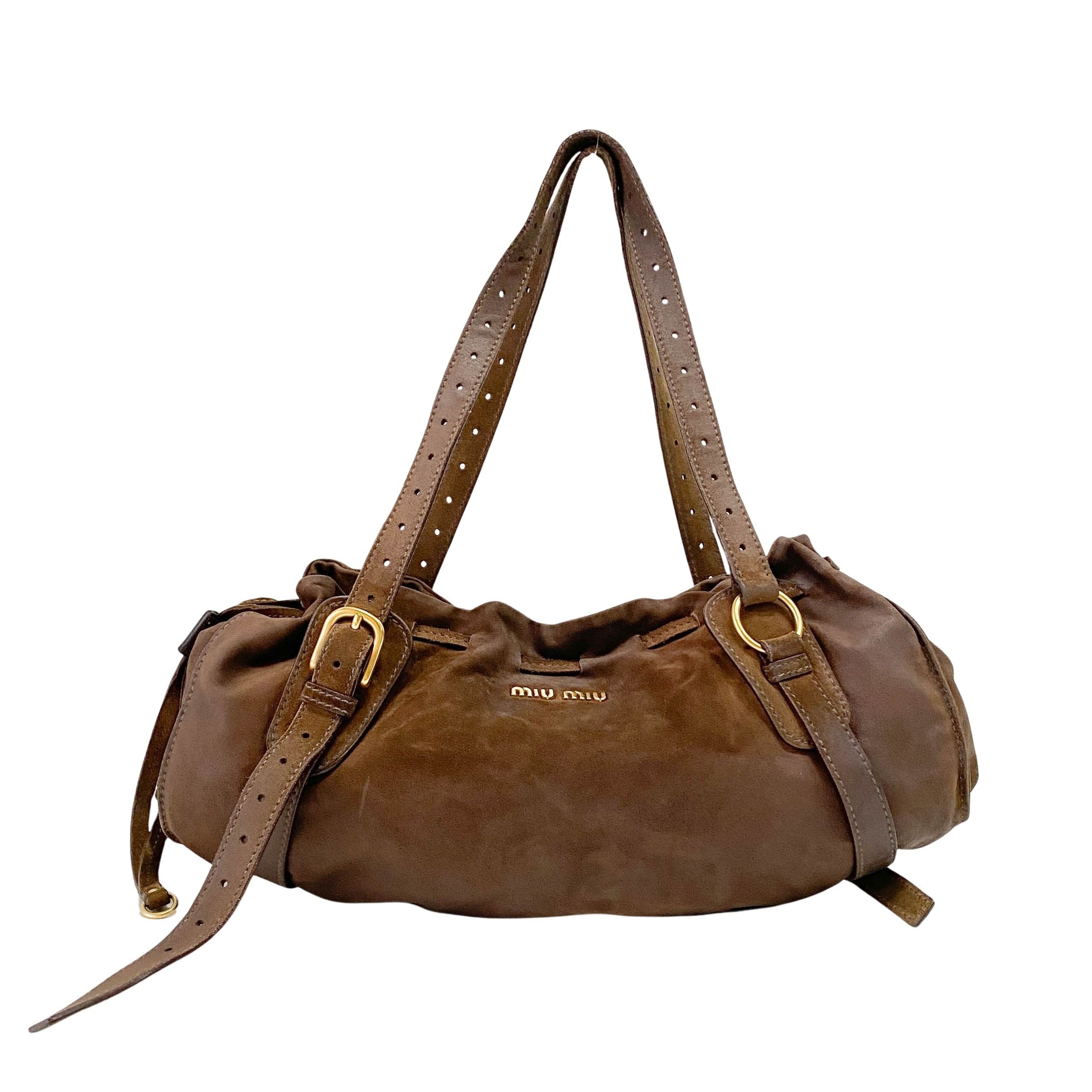 Brown Suede Shoulder Bag
