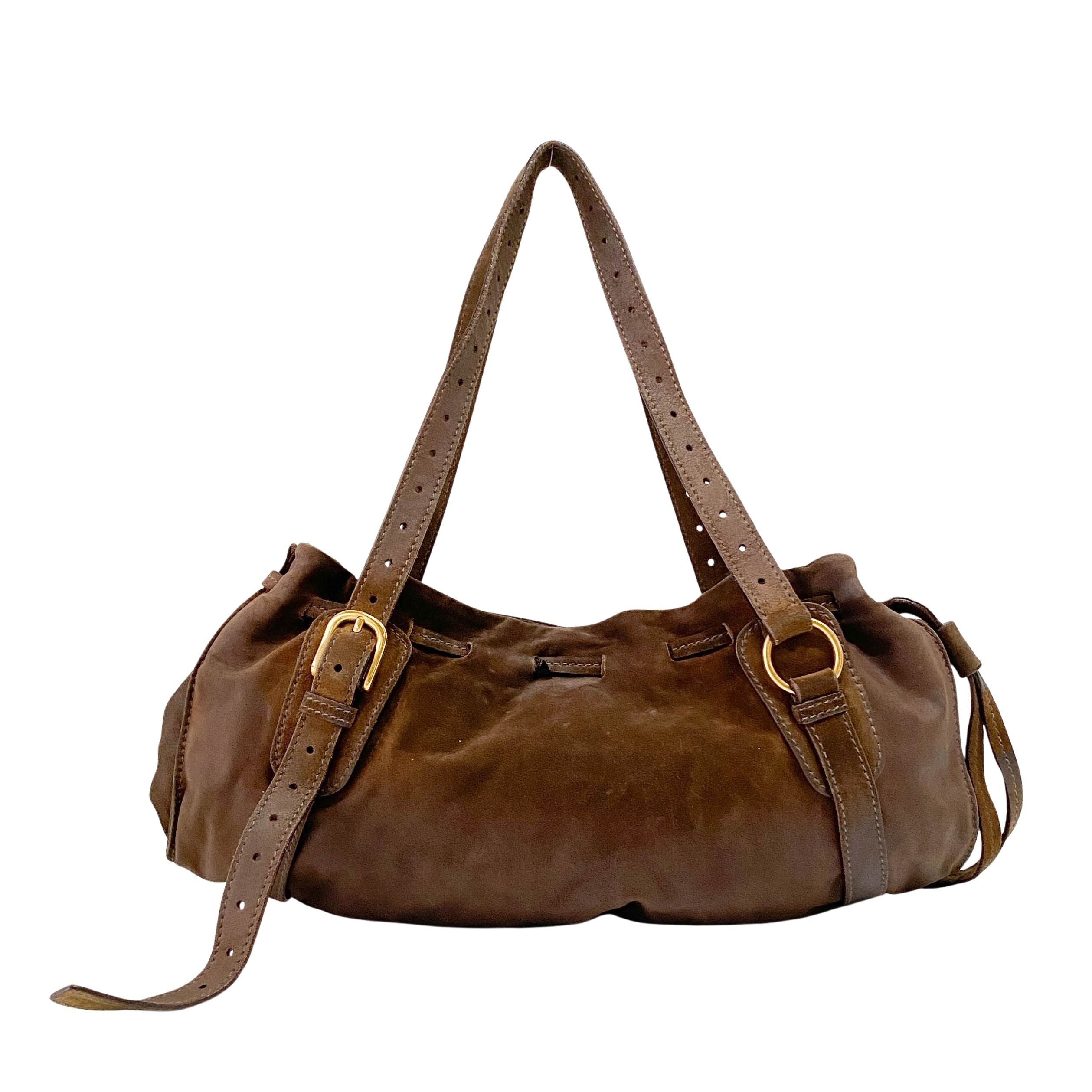 Brown Suede Shoulder Bag