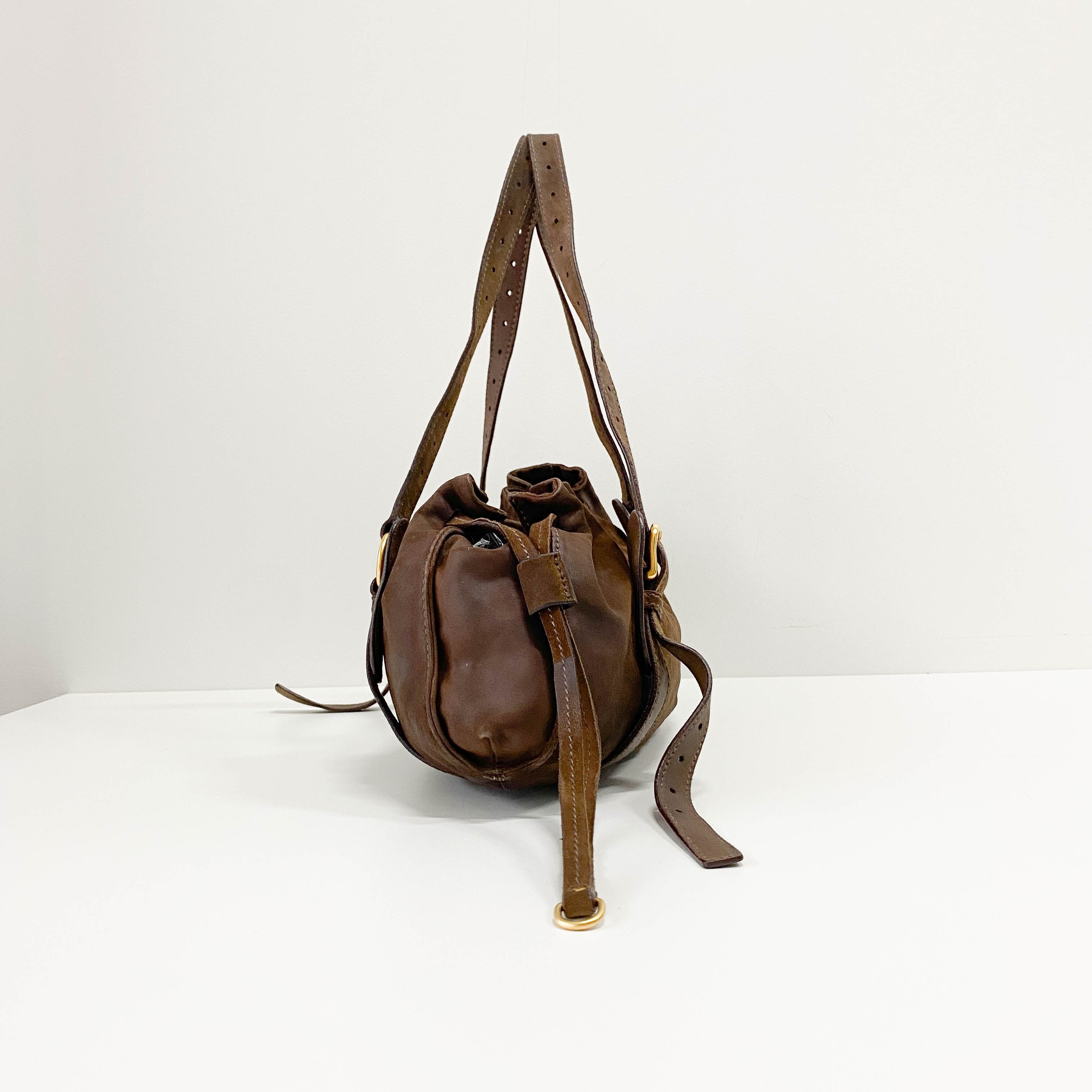 Brown Suede Shoulder Bag