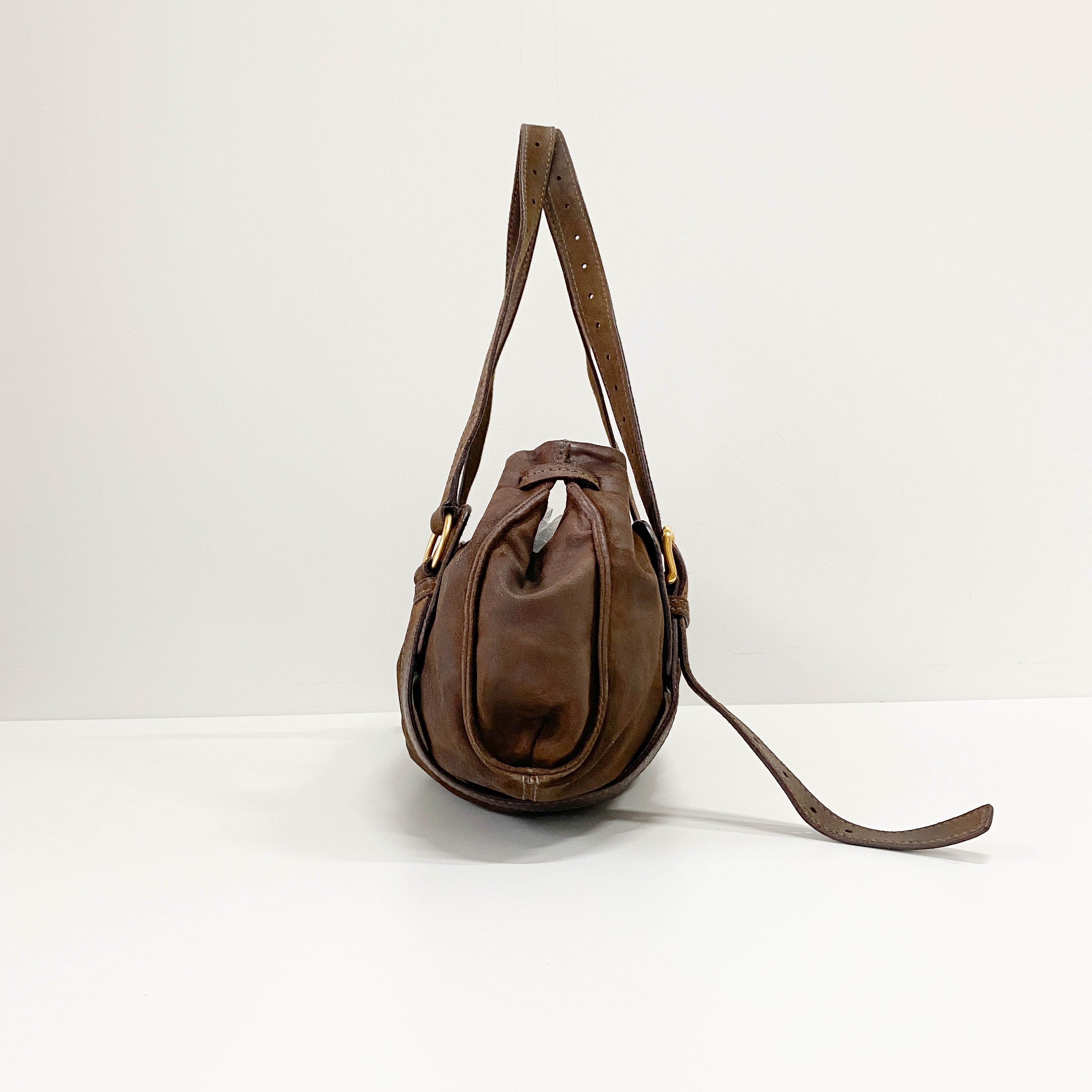Brown Suede Shoulder Bag