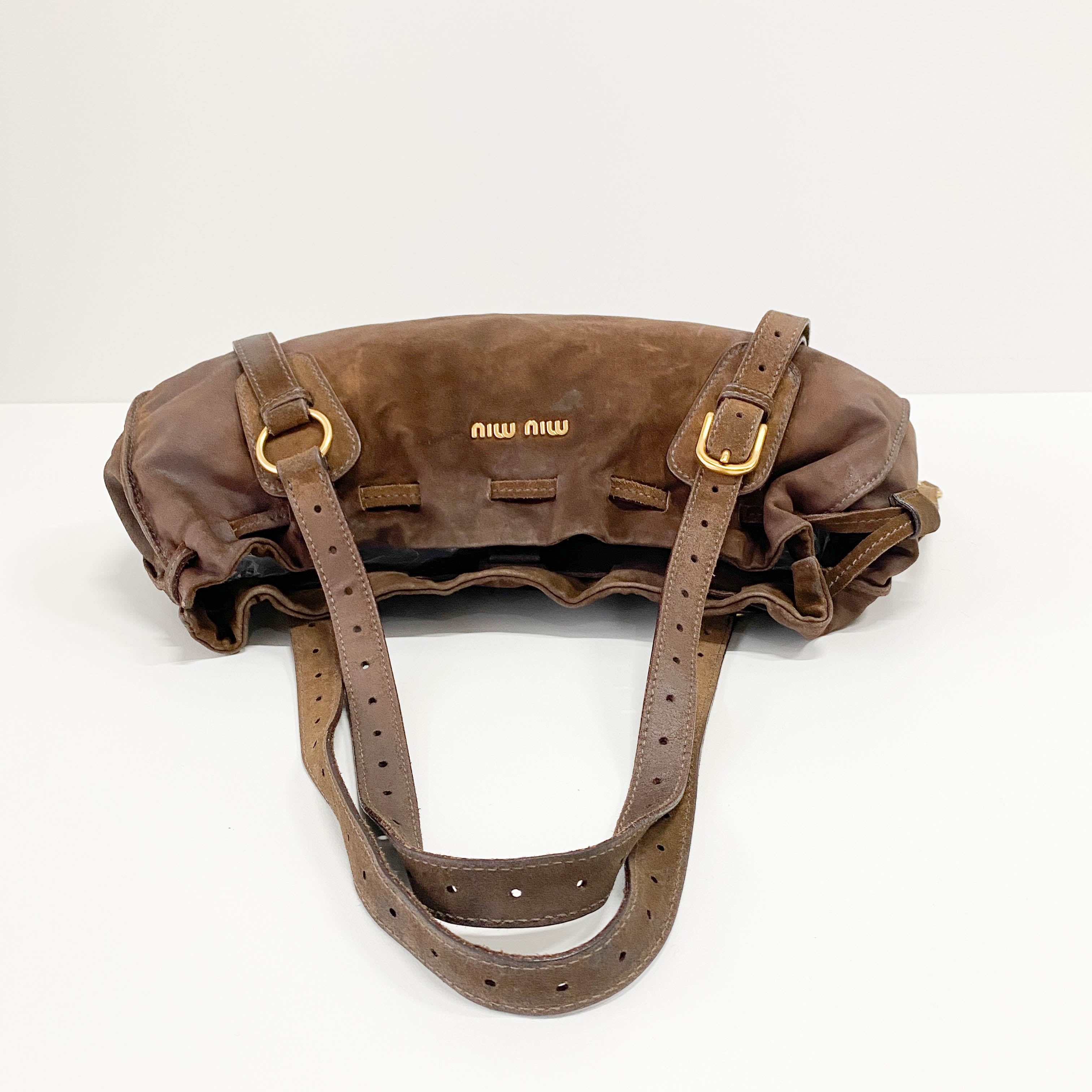 Brown Suede Shoulder Bag