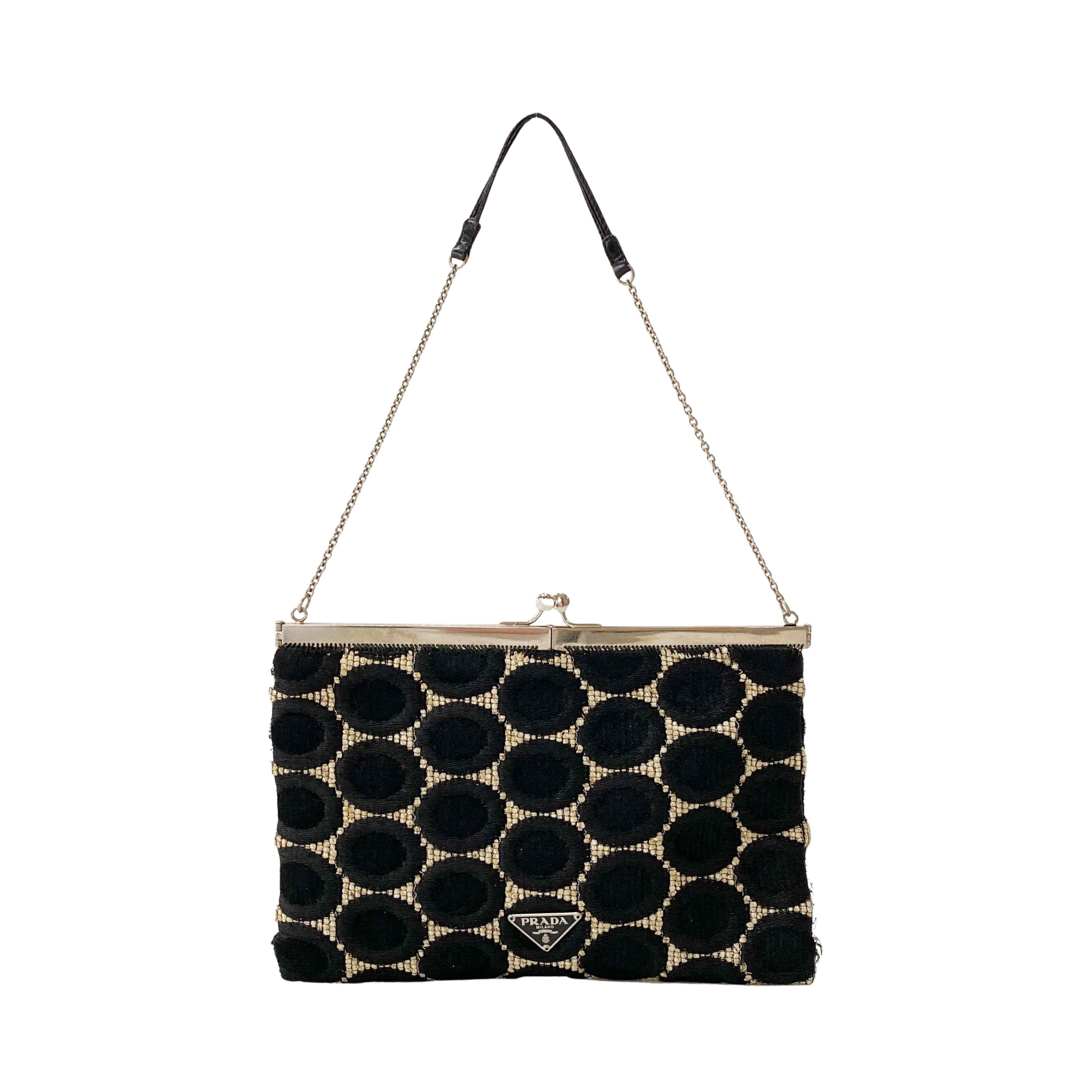 Circle Print Chain Shoulder Bag
