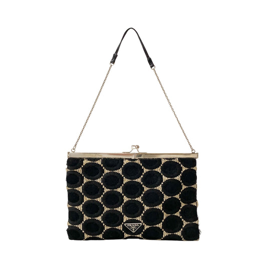 Circle Print Chain Shoulder Bag