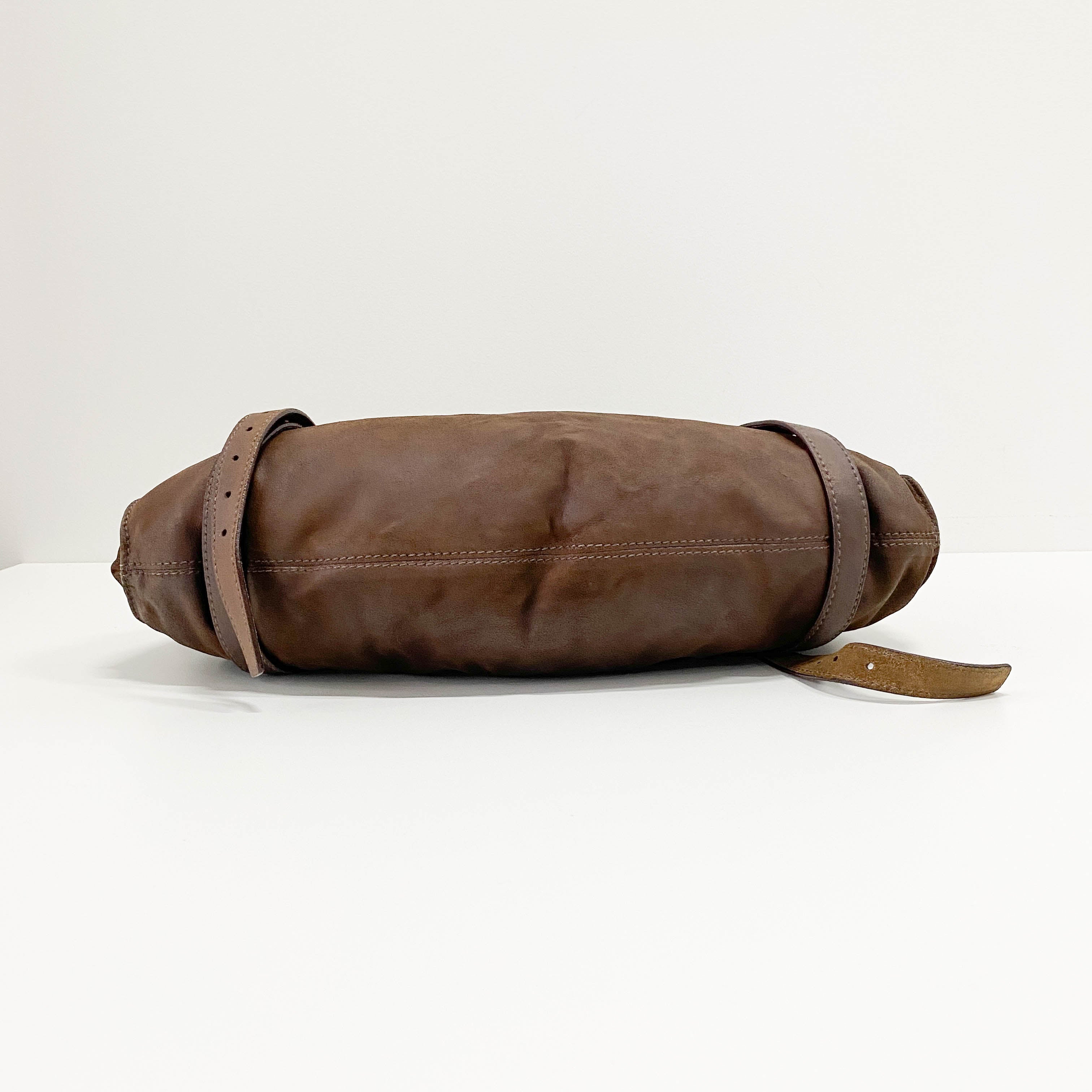 Brown Suede Shoulder Bag