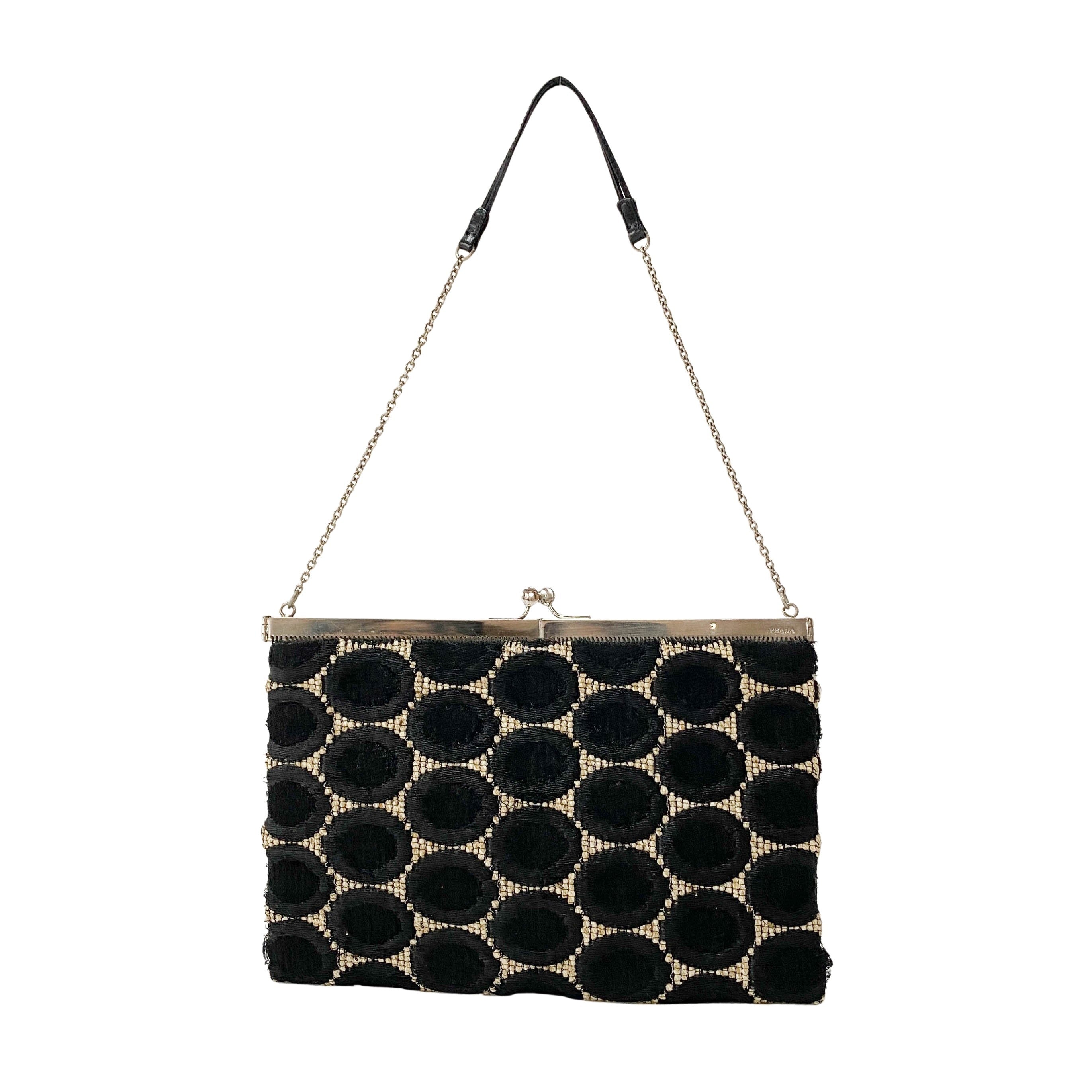 Circle Print Chain Shoulder Bag